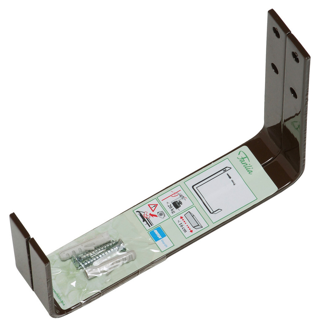 Изображение товара Кронштейн настенный для балконного ящика 17х13 см коричневый металлик