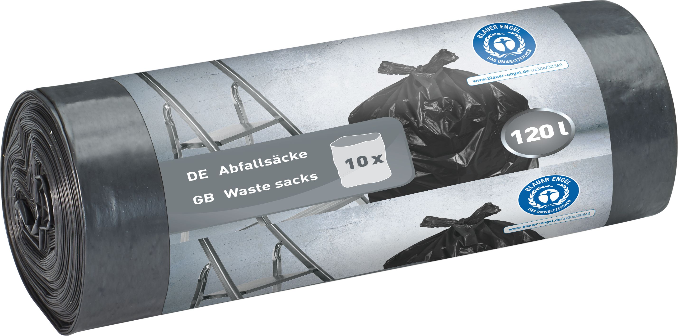 Изображение товара Мешки для мусора Blauer Engel 120 л 10 шт прочные и удобные