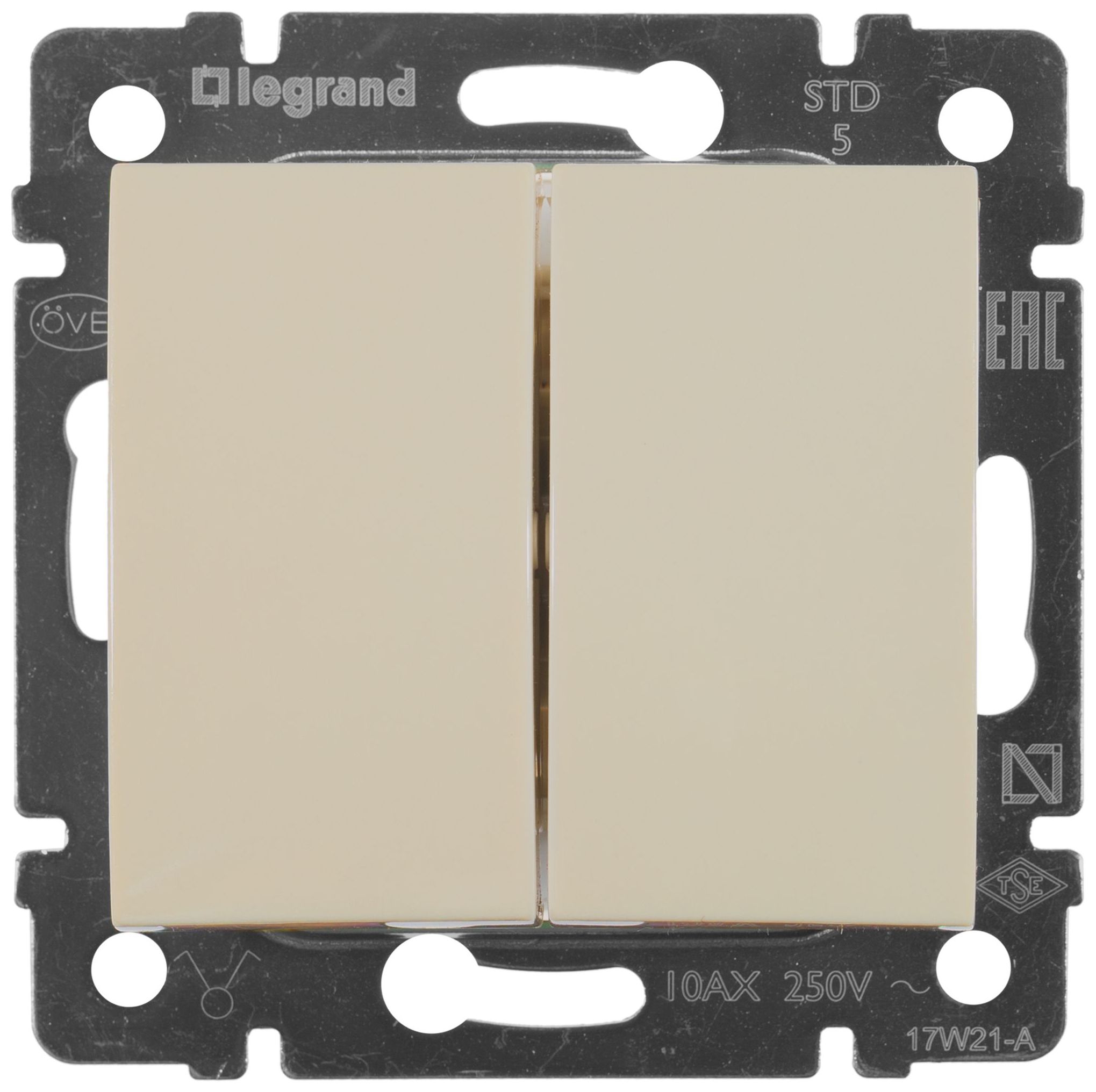 Изображение товара Выключатель 2-клавишный Legrand Valena слоновая кость