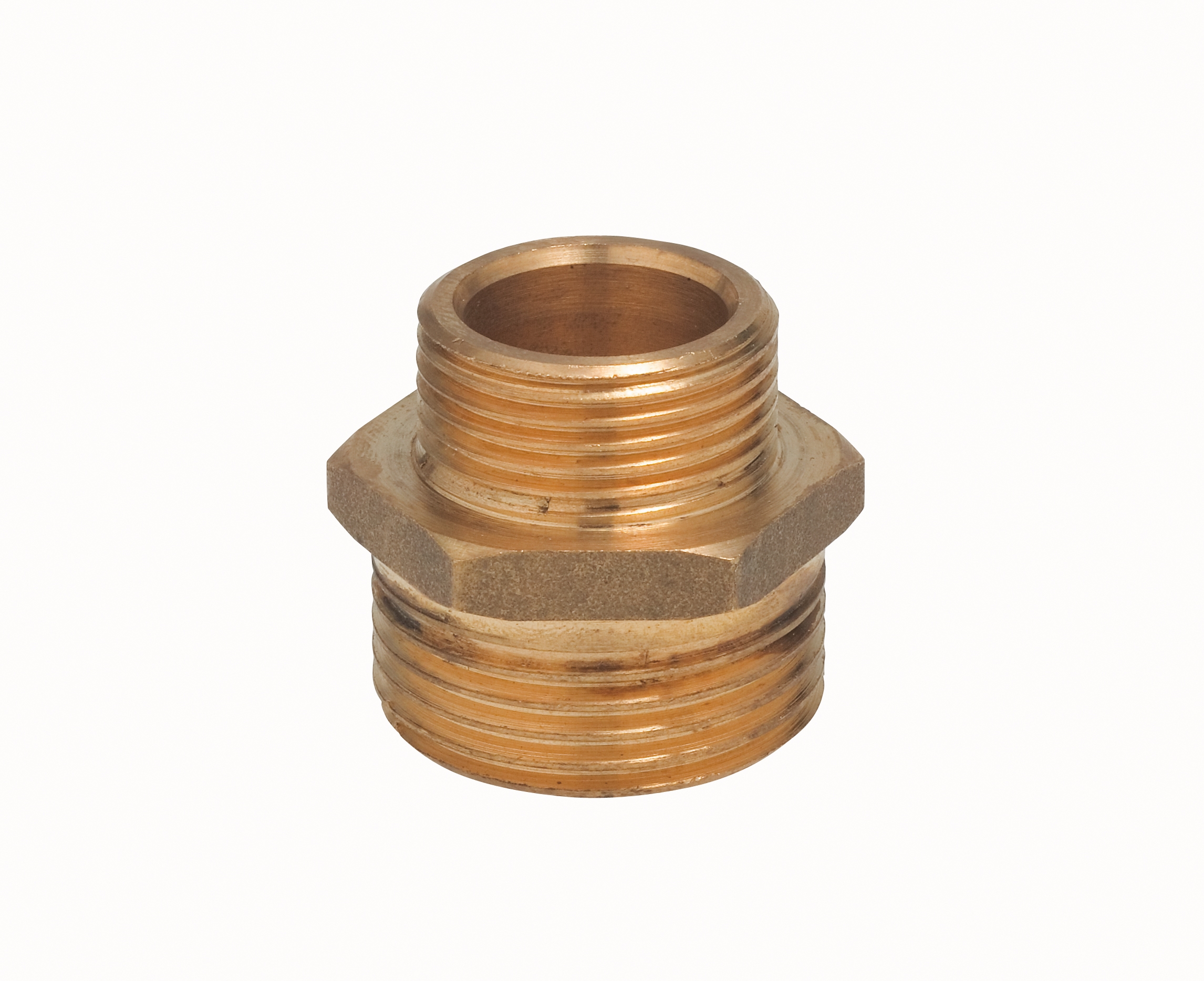 Изображение товара Соединитель резьбовой LUX-TOOLS 26.4 мм 3/4" x 21 мм 1/2" из латуни для труб и насосов