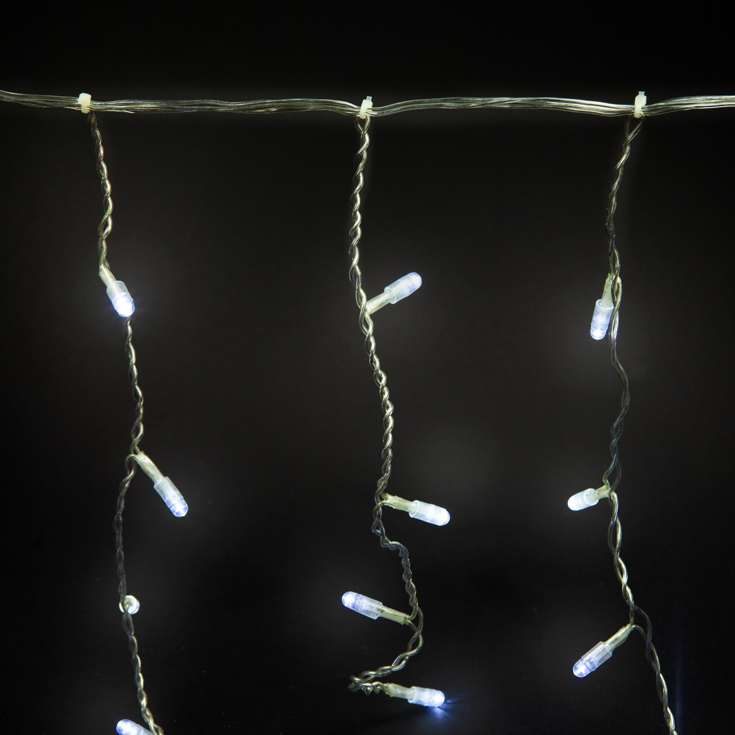 Изображение товара Гирлянда бахрома SH LIGHTS 100 LED белый 2х0,5 м для улицы и интерьера