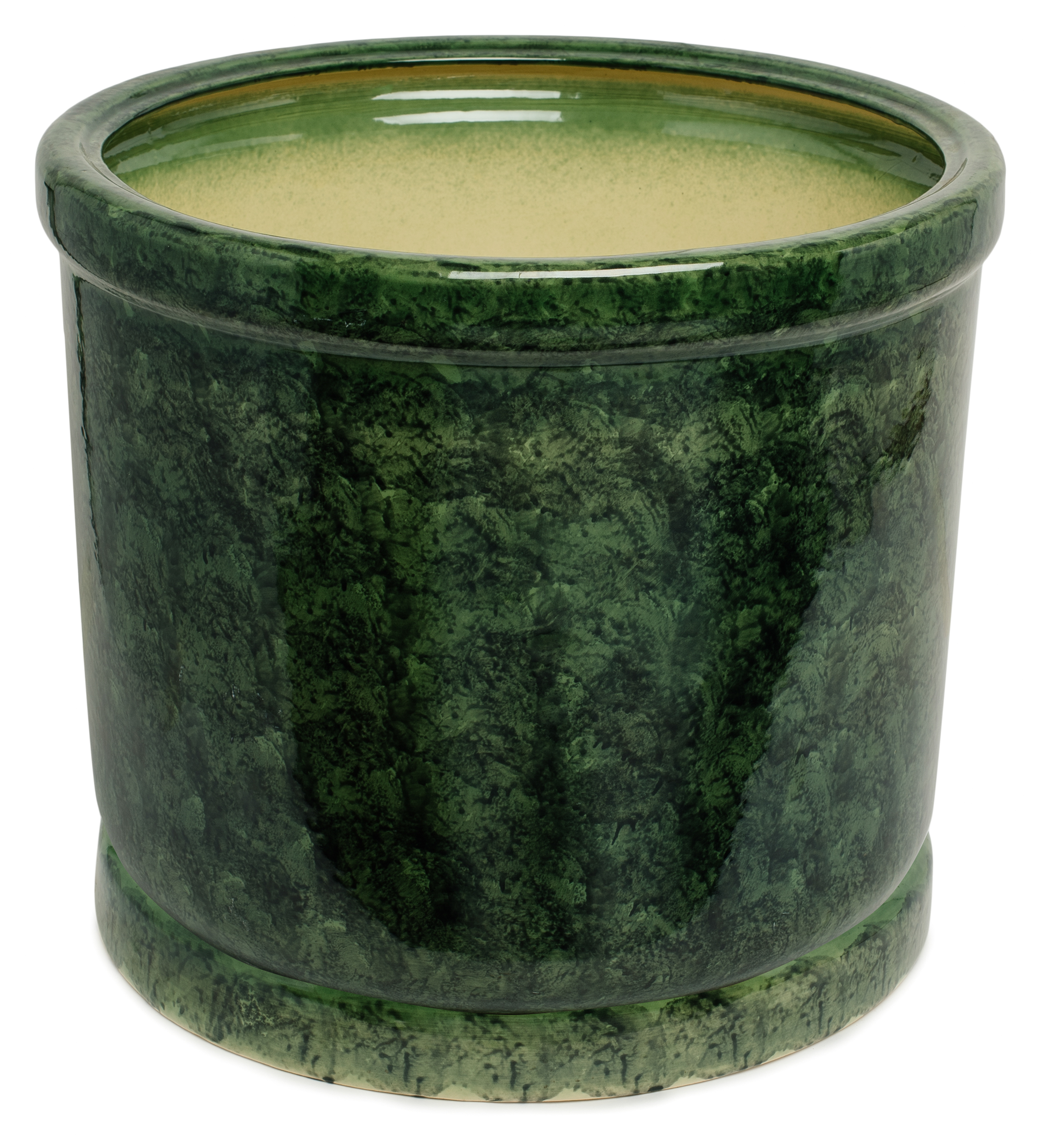 Изображение товара Горшок Цилиндр d40 см 31 л керамический зеленый с поддоном