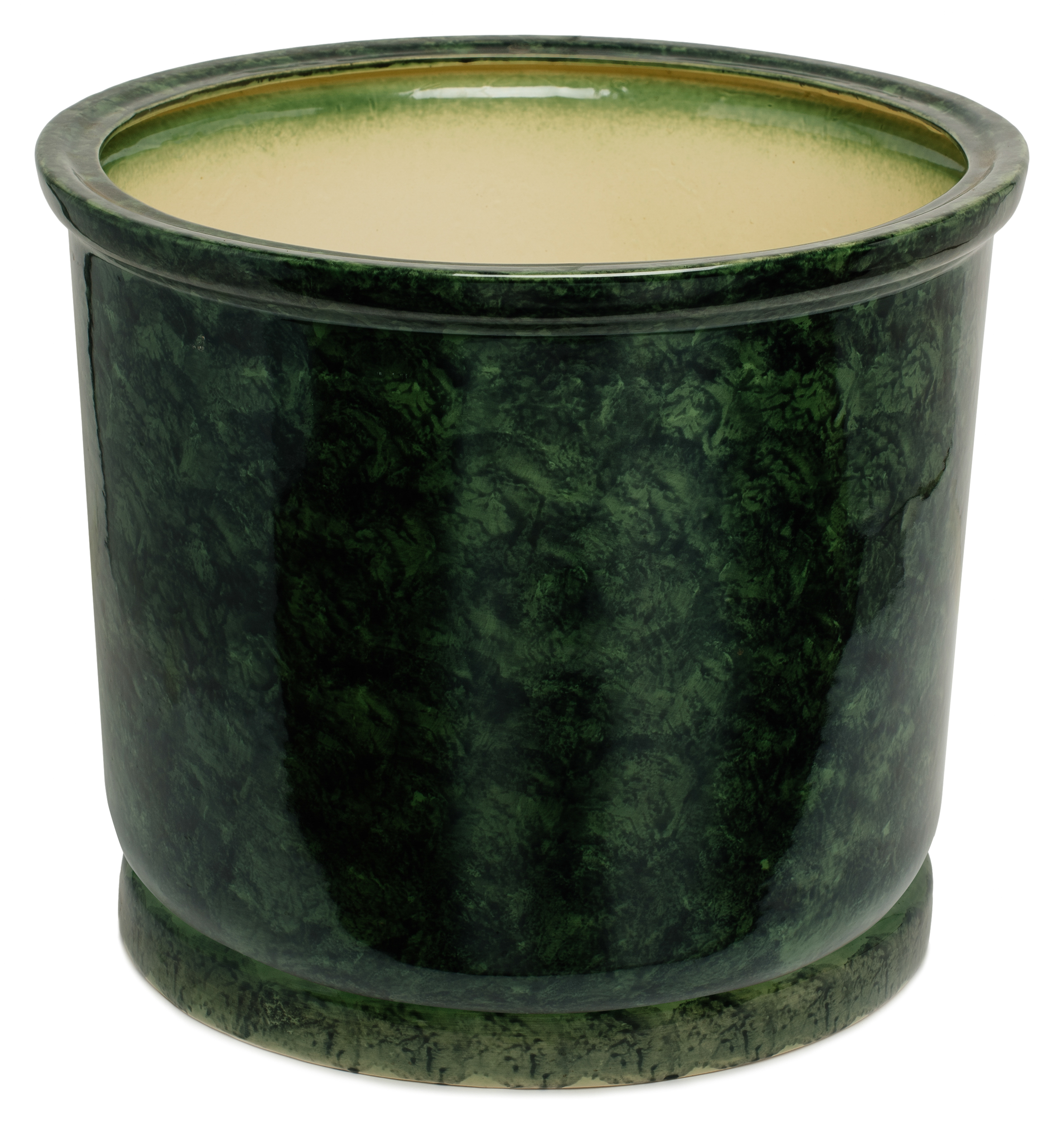 Изображение товара Керамический горшок цилиндр d44 см 40.5 л зеленый с поддоном для комнатных растений