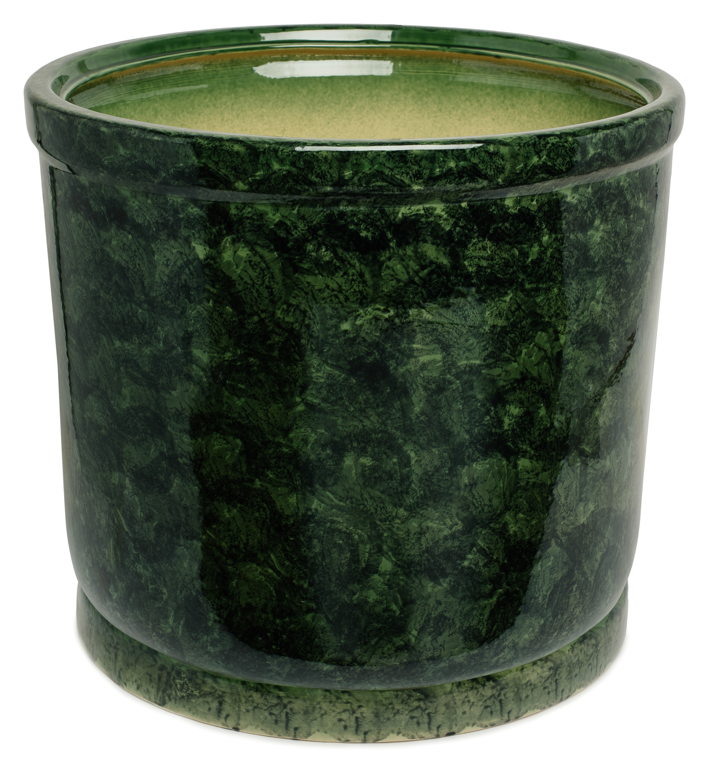 Изображение товара Керамический горшок Цилиндр d48 см 57 л зеленый с поддоном классический дизайн