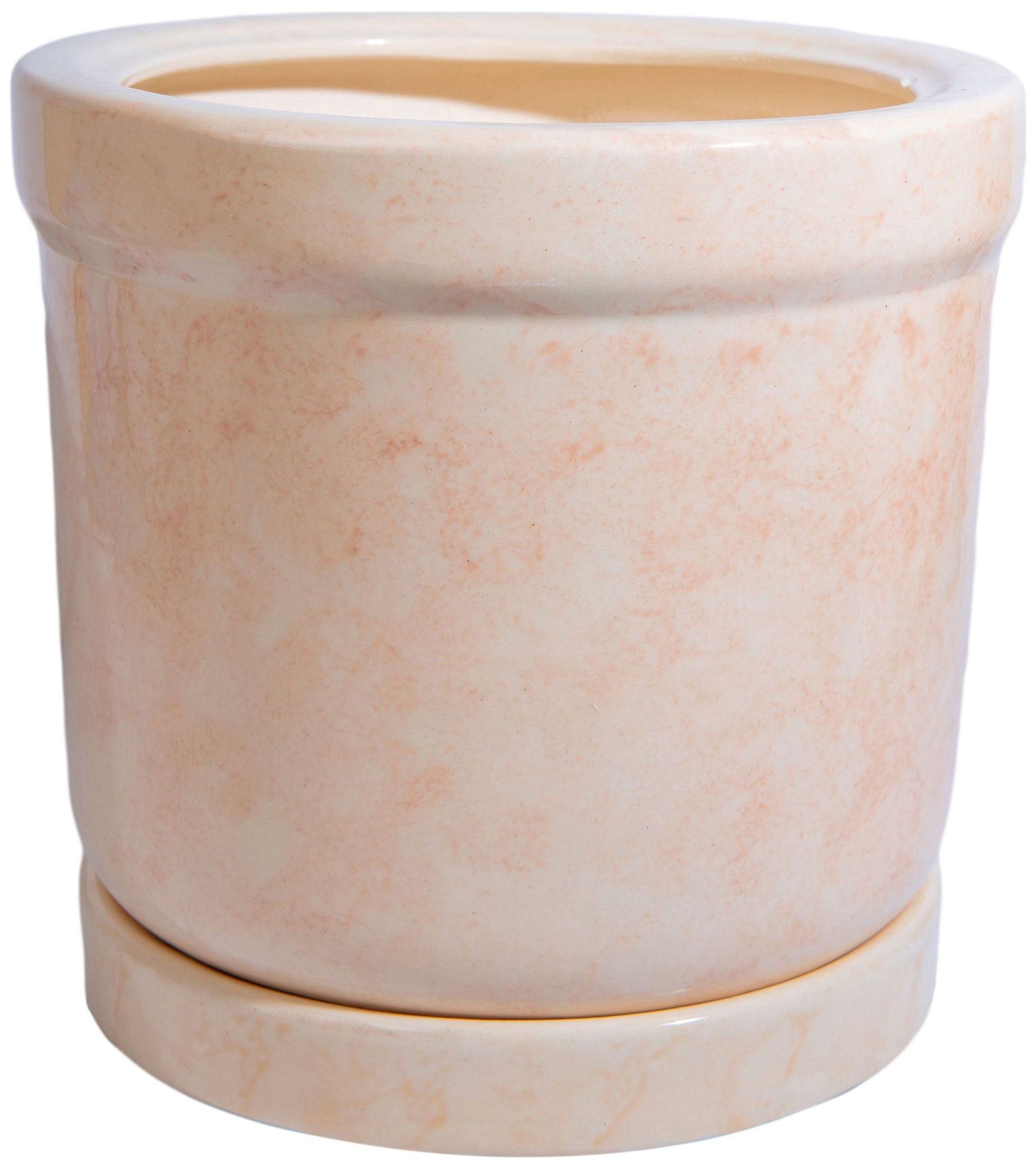 Изображение товара Керамический цилиндрический горшок d56 см для комнатных растений бежевый