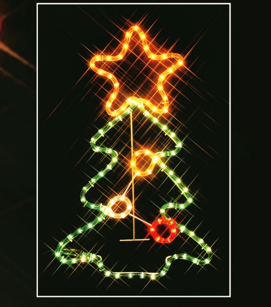 Изображение товара Внешняя новогодняя гирлянда елочка дюралайт 6.2 см для фасадов и интерьеров