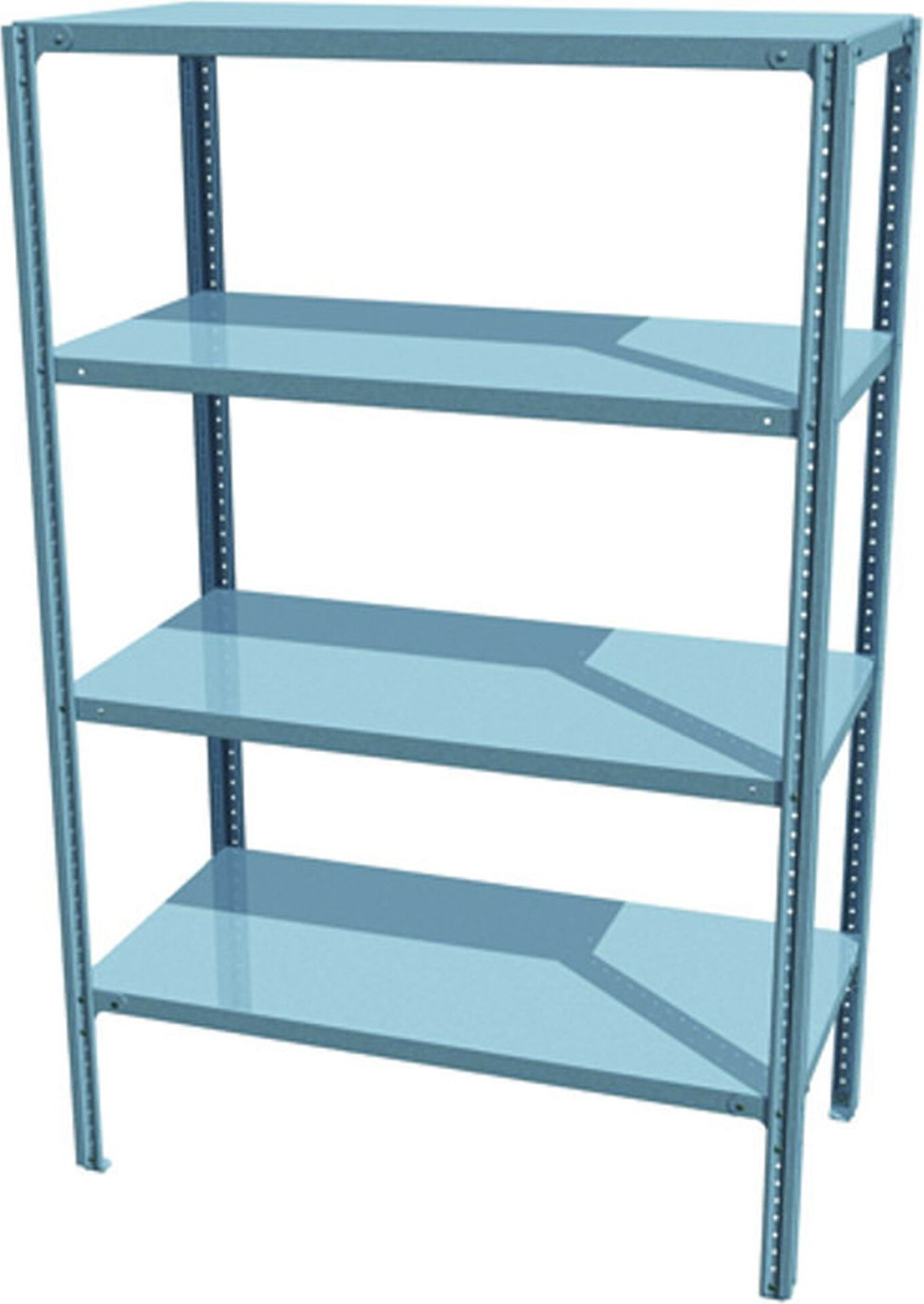 Изображение товара Металлический стеллаж МС-254 200х100х50 см с 4 полками, светло-серый