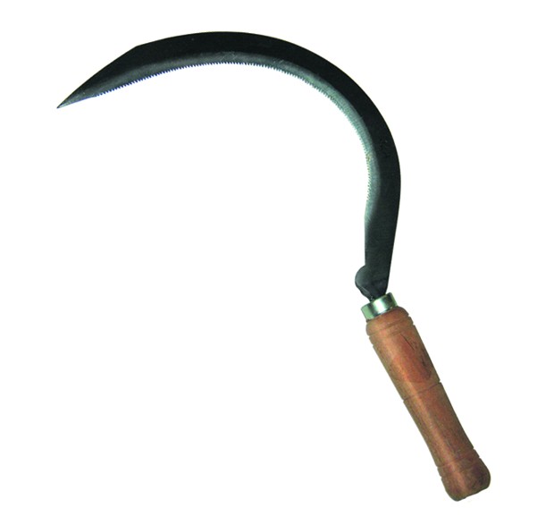 Изображение товара Серп 450 мм для скоса травы садовый инструмент надежный сталь дерево