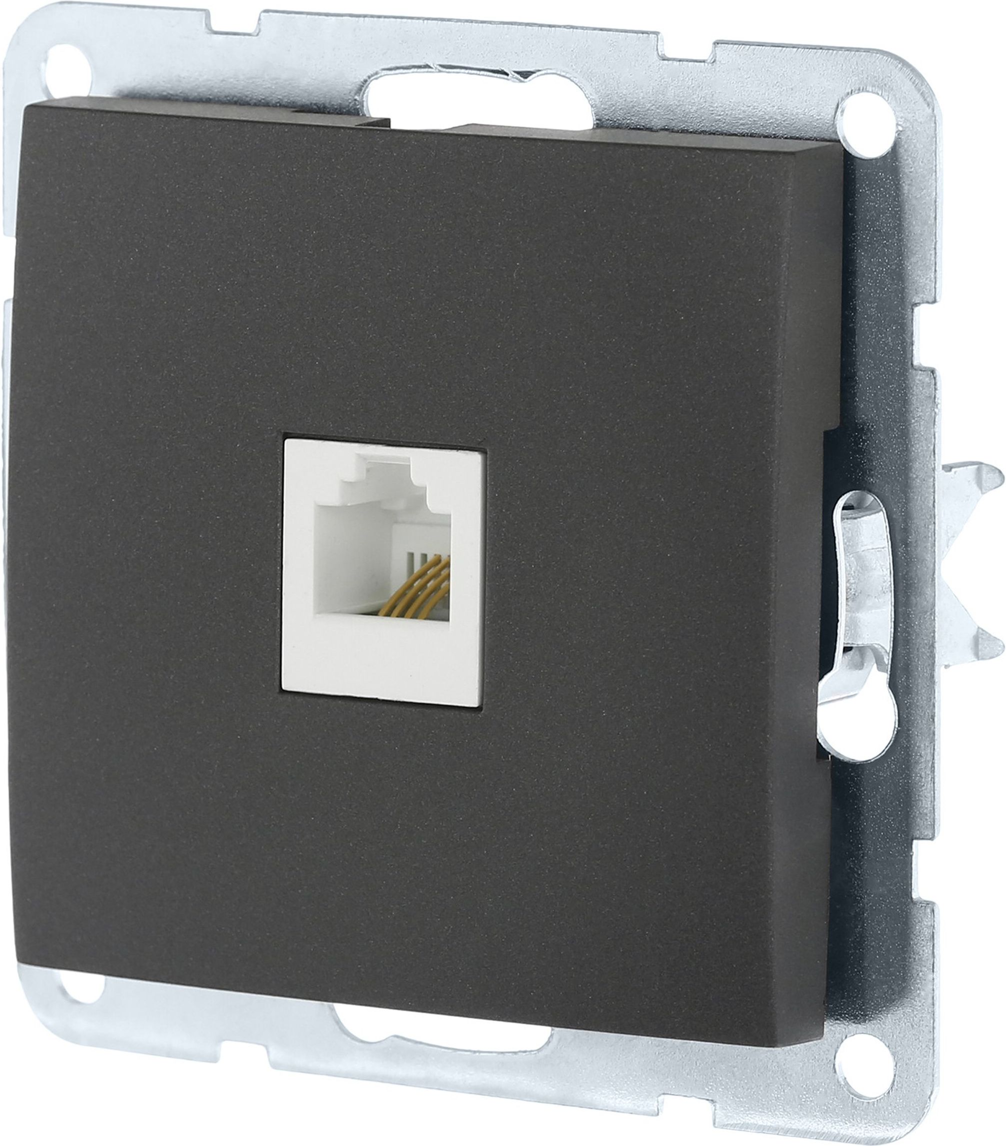 Изображение товара Розетка RJ-11 1 пост CROSSLINK LK60 черный бархат IP 20