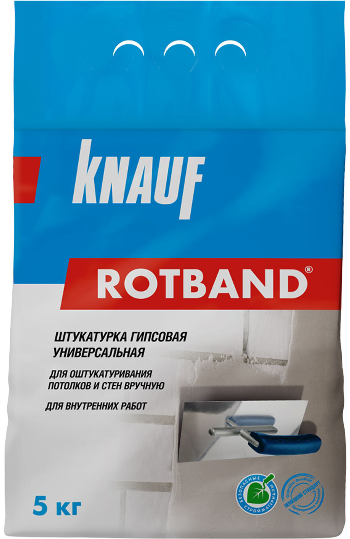 Изображение товара Штукатурка универсальная гипсовая KNAUF ROTBAND серая 5 кг
