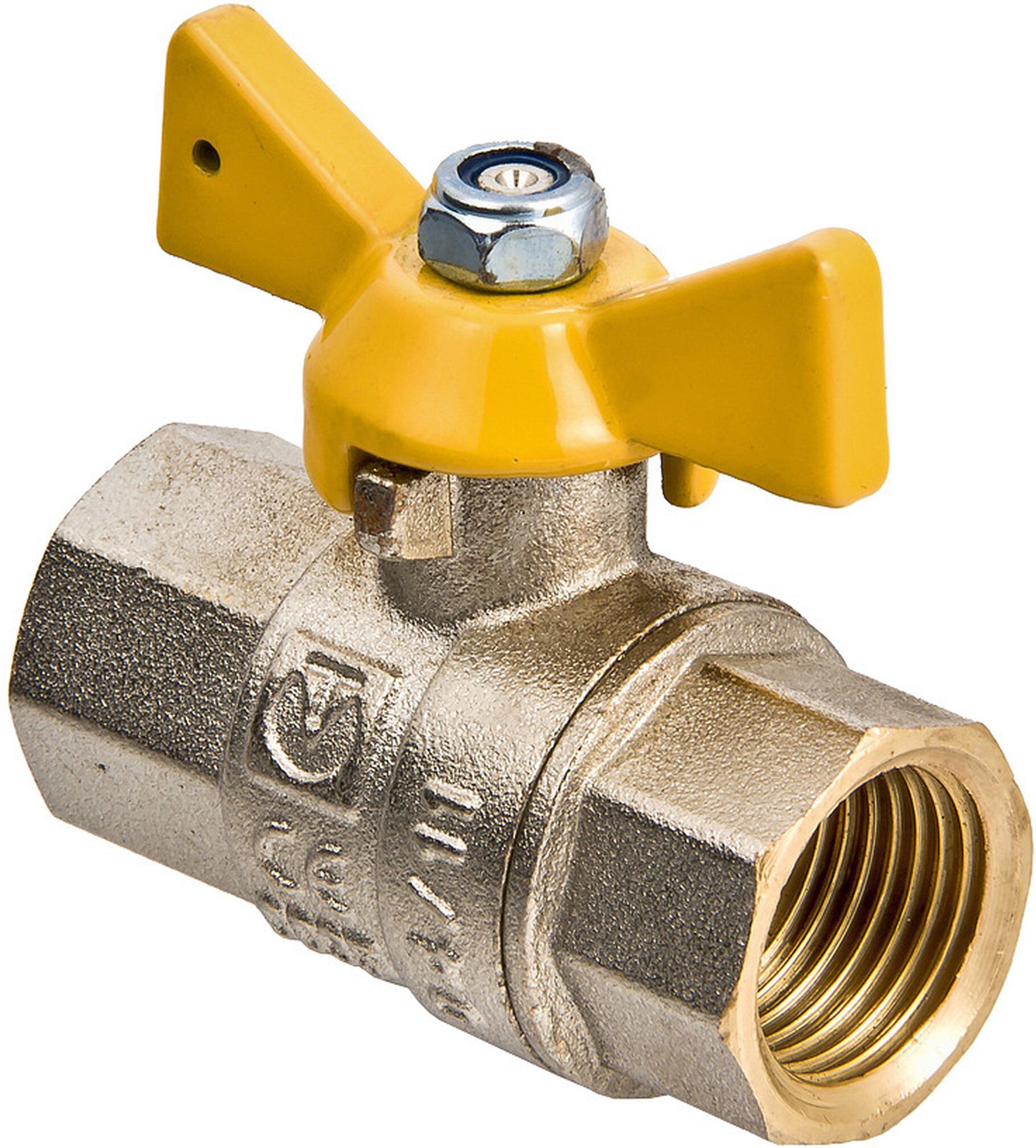 Изображение товара Кран шаровой латунь никелированный VALTEC 1/2" для газопроводов