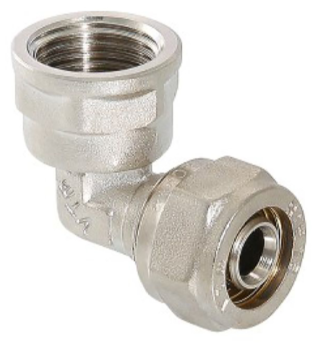 Изображение товара Угольник латунь никелированный VALTEC 3/4" x 16 мм