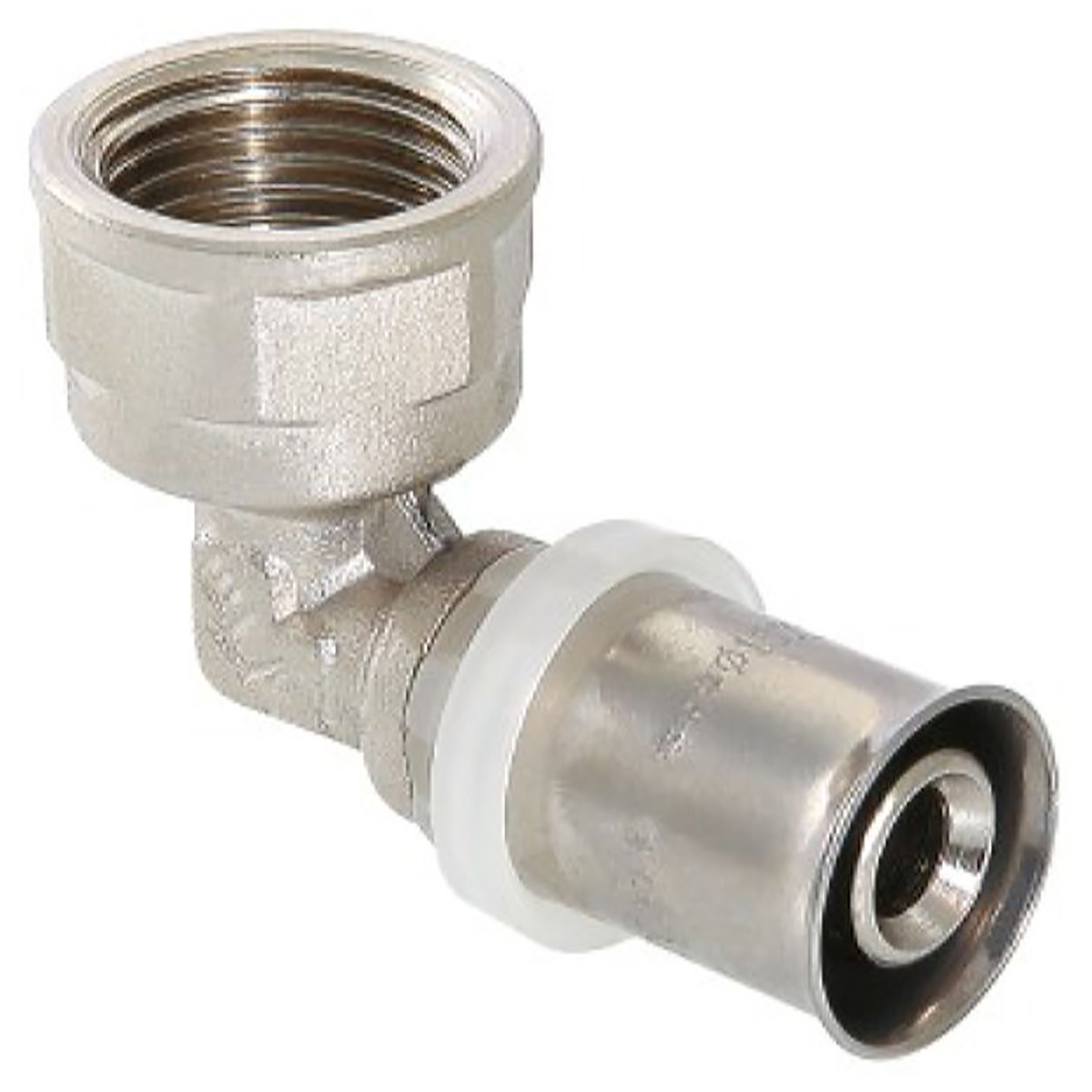 Изображение товара Угольник латунь никелированный VALTEC 1/2'' х 20 мм для водопровода