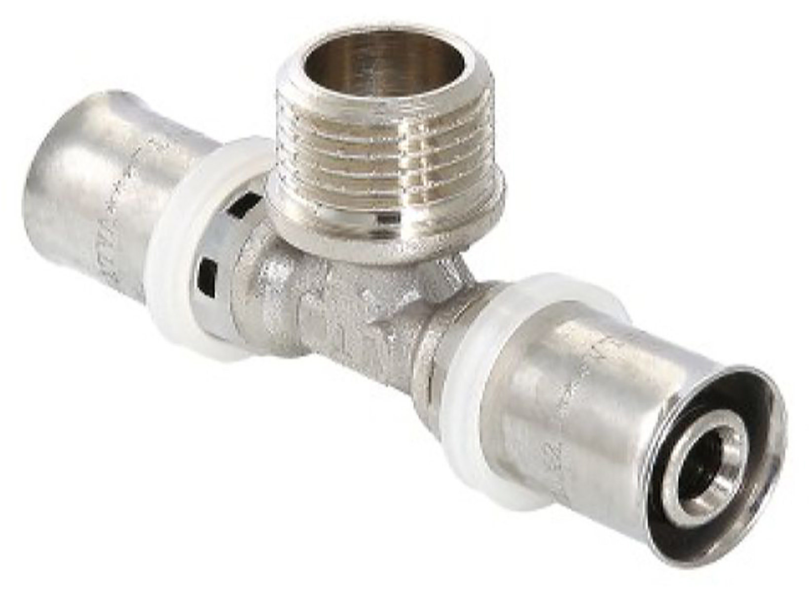 Изображение товара Тройник латунь никелированный VALTEC VTm.232.N 1/2" х 16 мм