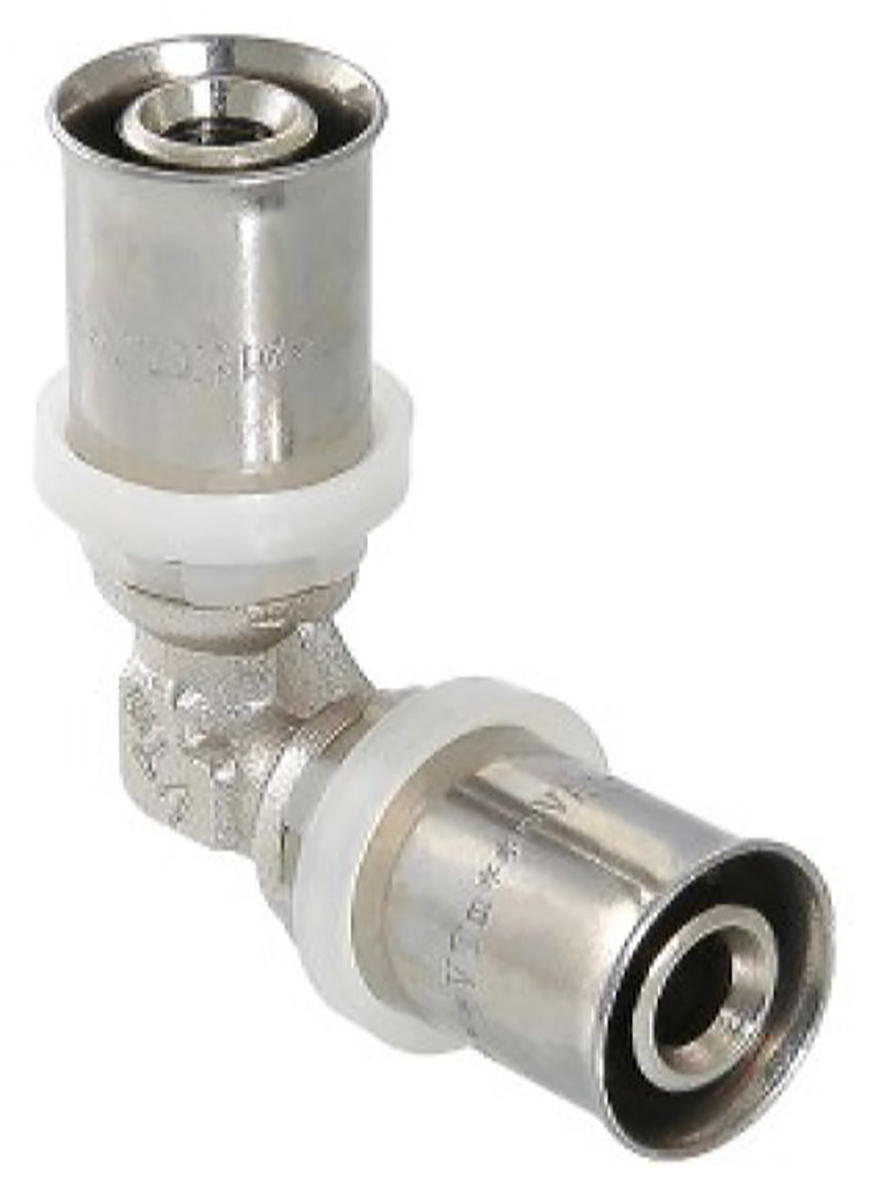 Изображение товара Угольник латунь никелированный VALTEC VTm.251.N 1/2" х 20 мм