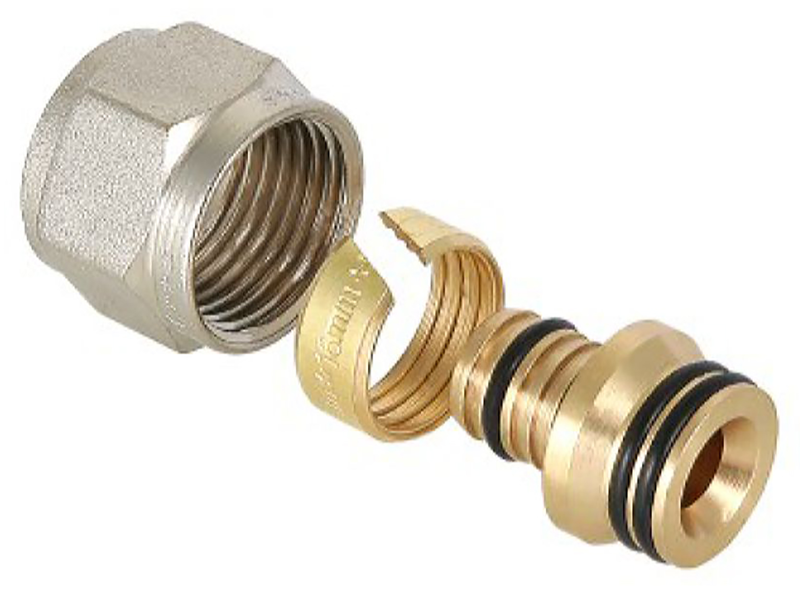 Изображение товара Соединитель латунь никелированный VALTEC 1/2"
