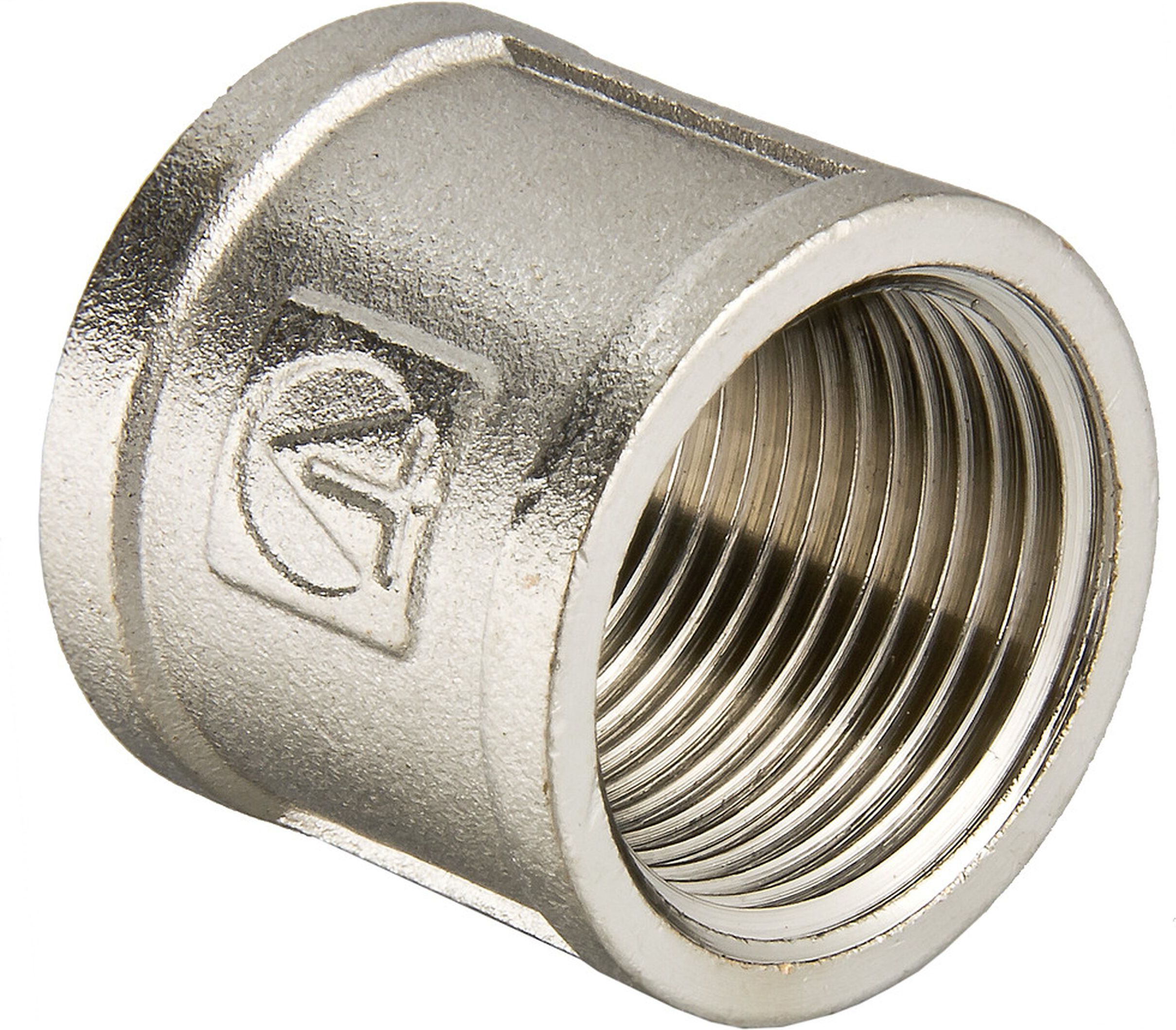 Изображение товара Муфта соединительная латунь никелированная VALTEC 1/2" сантехническая соединительная