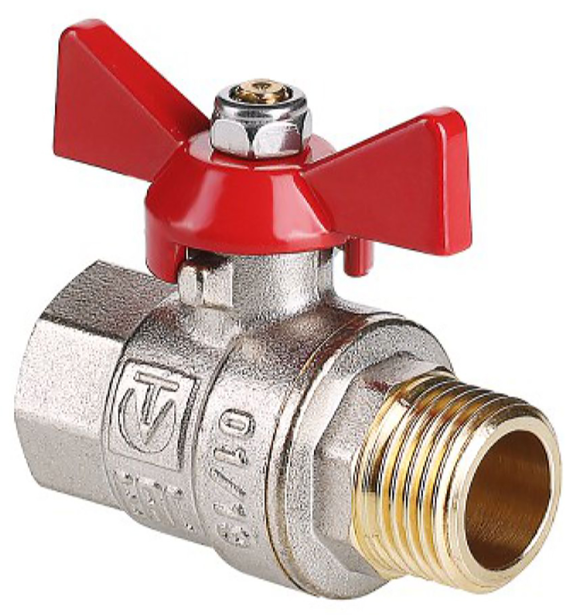 Изображение товара Кран шаровой латунь никелированный VALTEC Base AAV218005 3/4" для водоснабжения