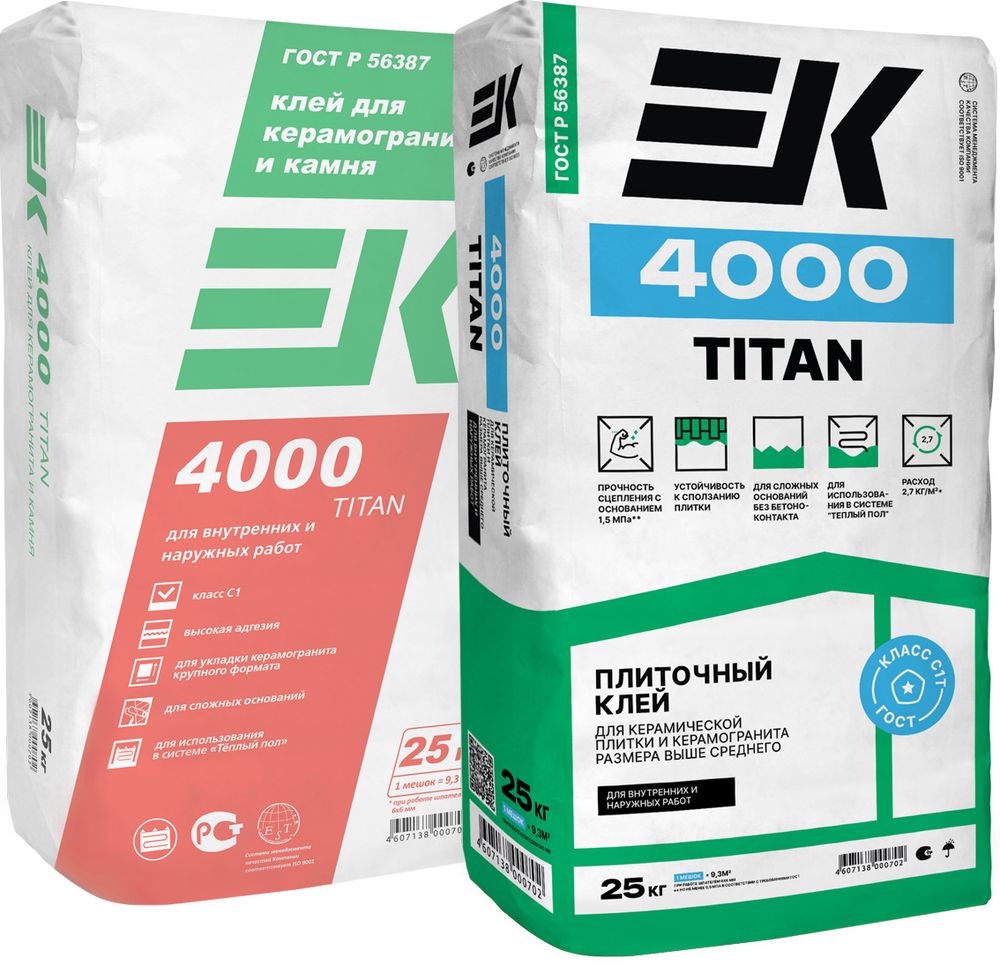 Изображение товара Плиточный клей EK 4000 Titan 25 кг