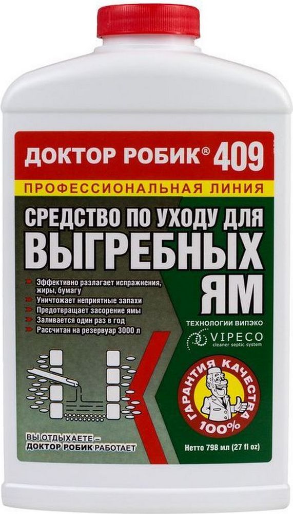 Изображение товара Универсальное средство для выгребных ям Доктор Робик 409 0,8 л
