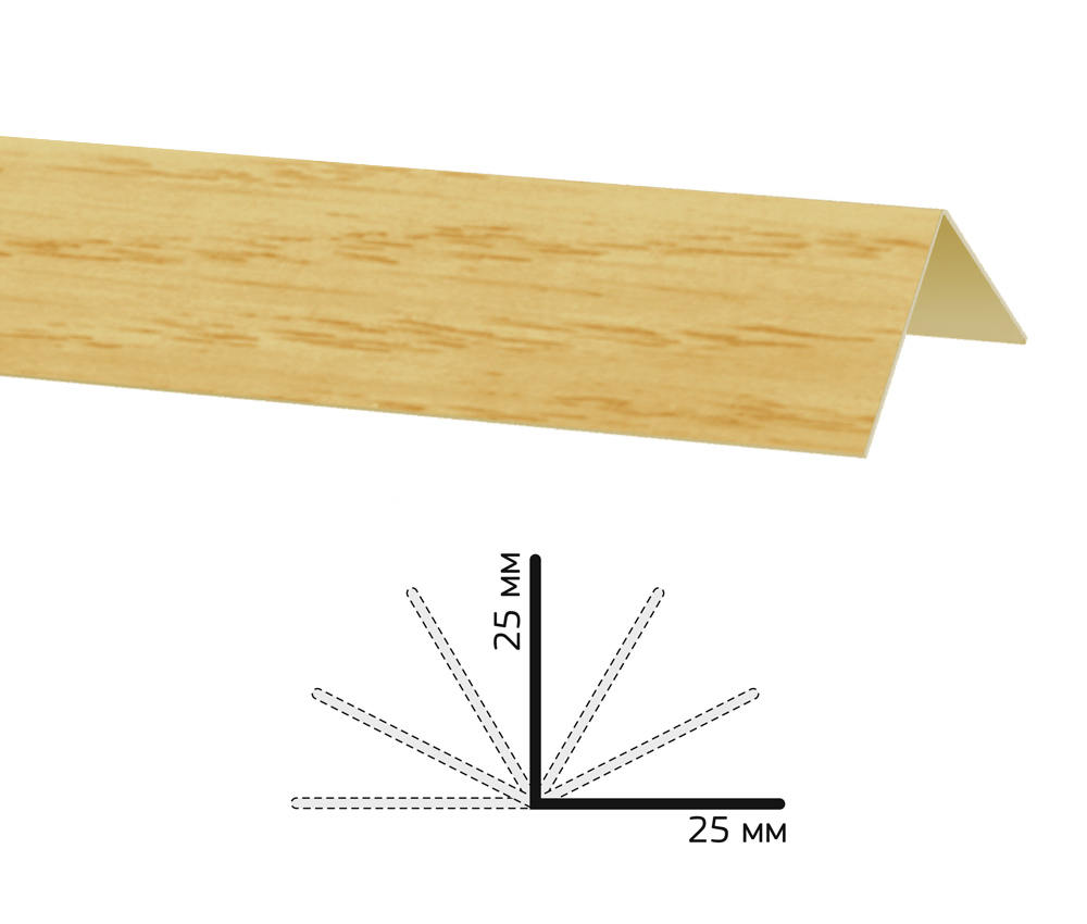 Изображение товара Угол Decoplast дуб натуральный 25 х 25 мм