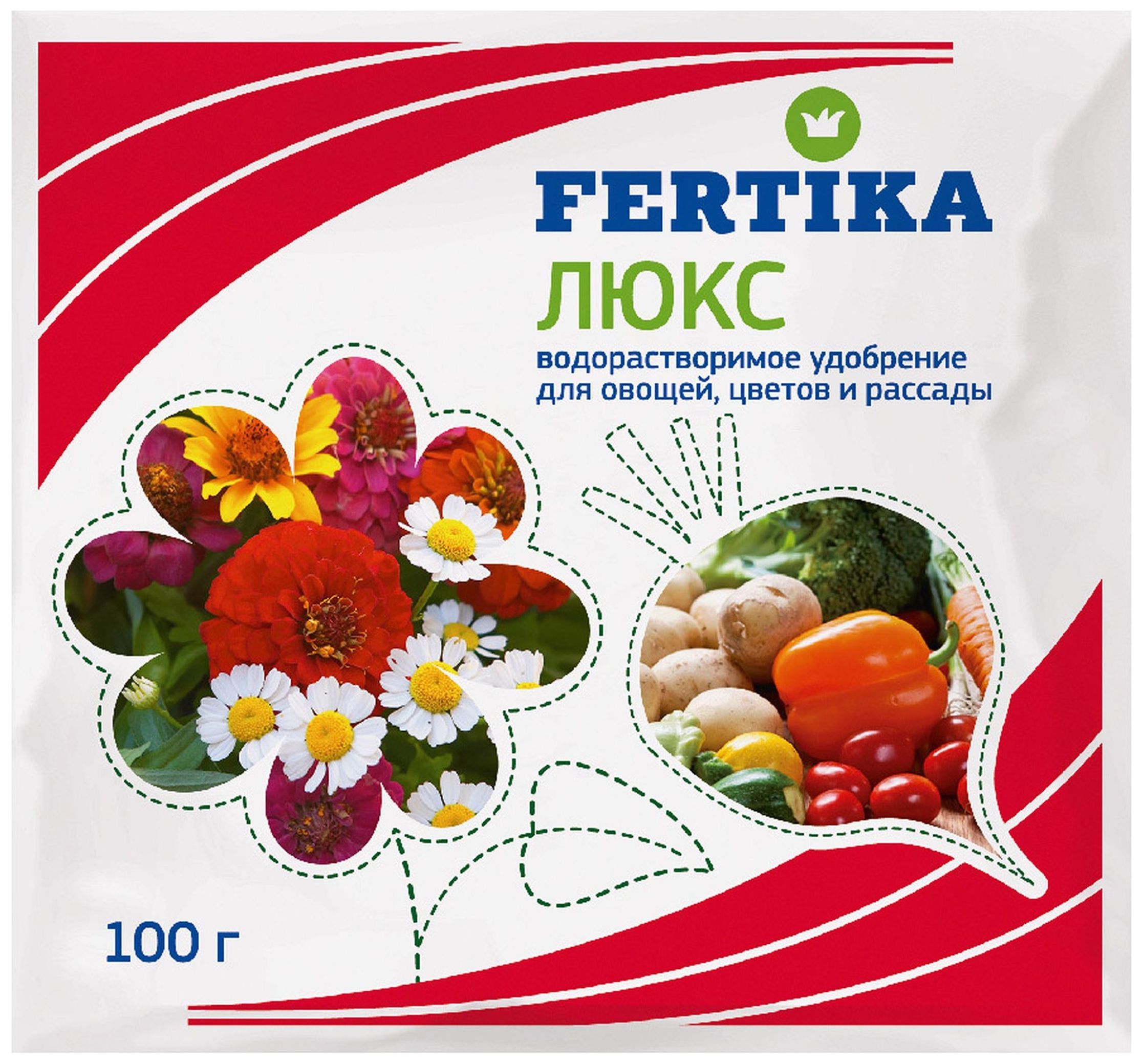 Изображение товара Удобрение комплексное FERTIKA Люкс для комнатных, овощных, цветочных  100 гр