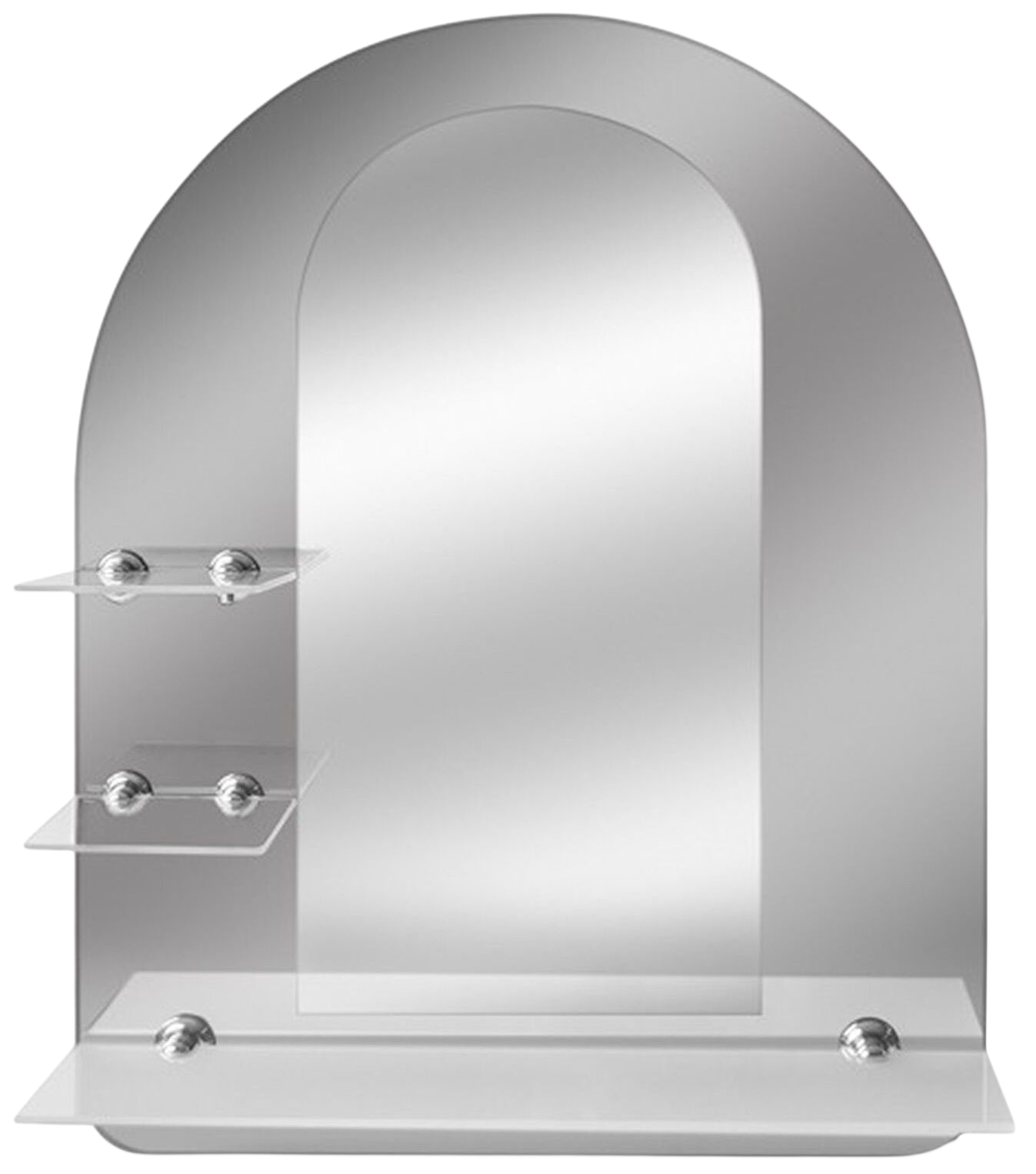 Изображение товара Зеркало для ванной 50х60 см с полками белое