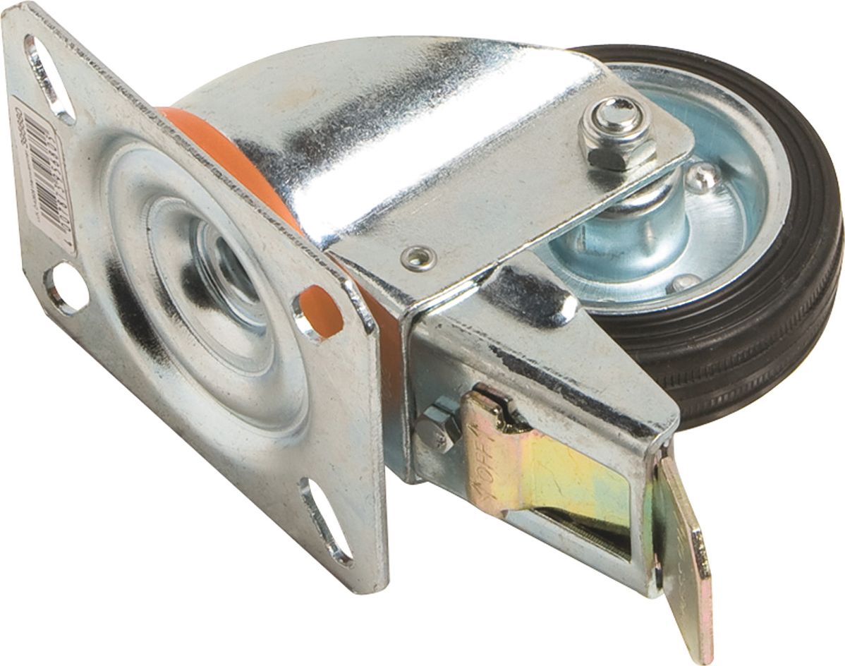 Изображение товара Мебельный поворотный ролик со стопором 80 мм LUX-TOOLS 50 кг