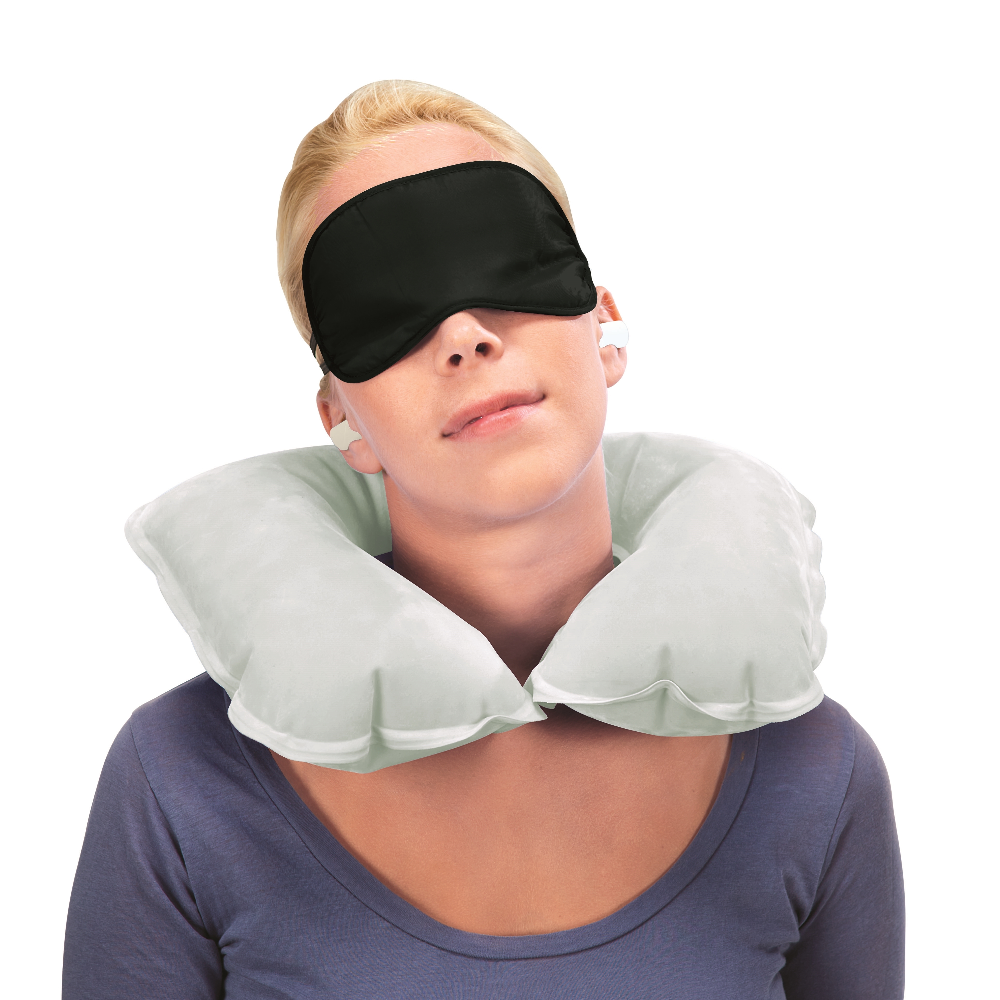 Изображение товара Подушка надувная дорожная Bestway Flocked Travel Pillow 37х24 см