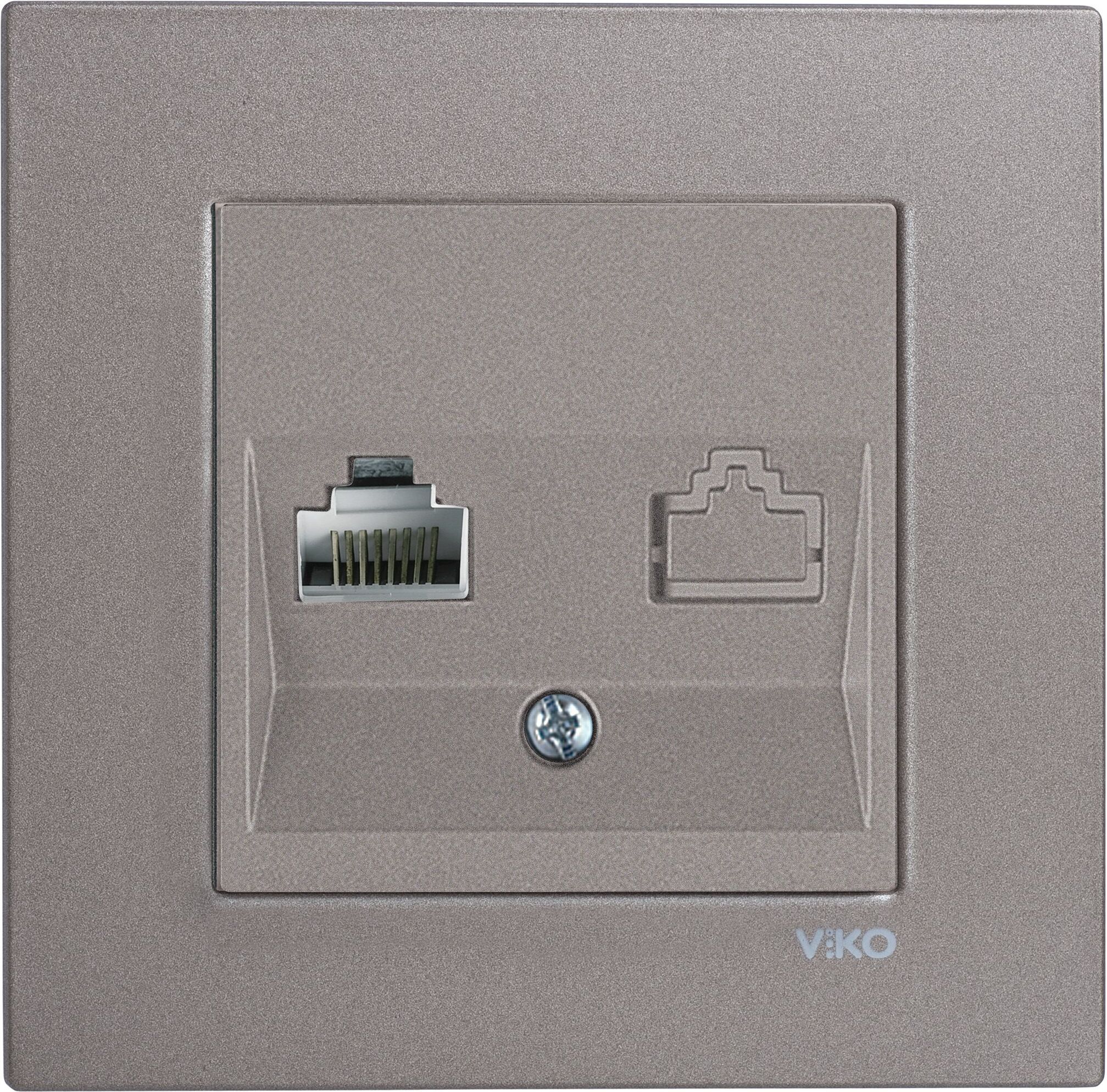 Изображение товара Розетка RJ-11 1 пост Viko Novella антрацит