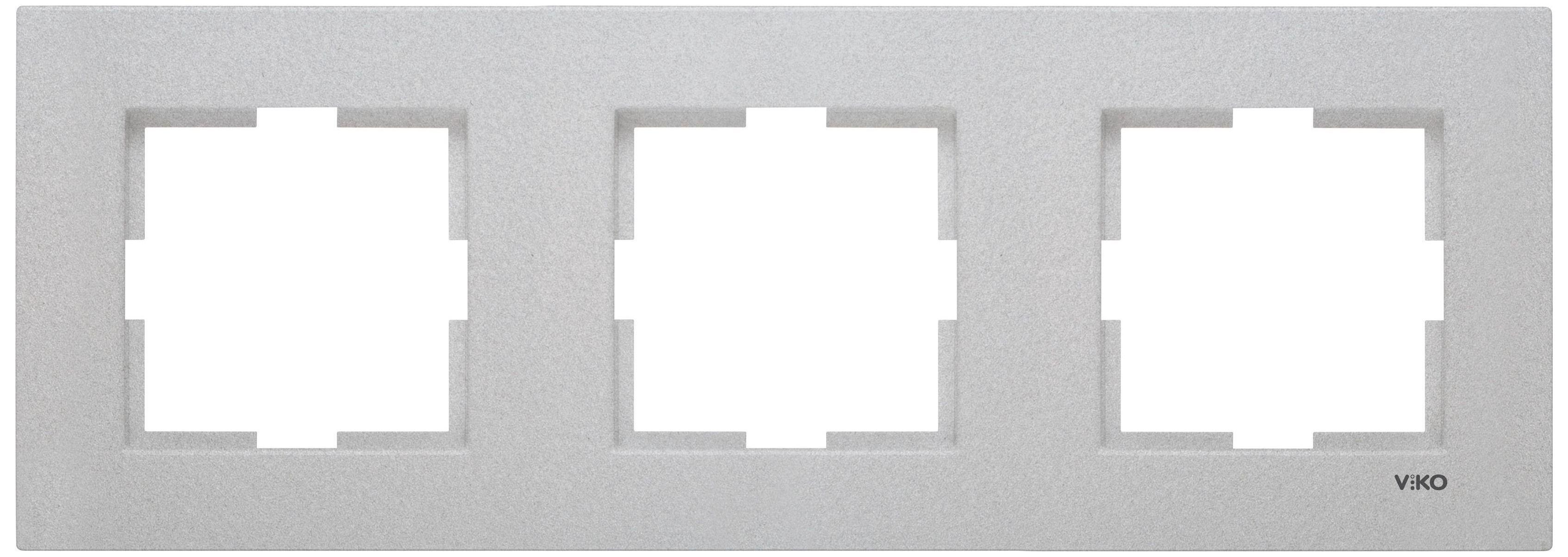 Изображение товара Рамка 3 поста Viko Novella металлик для скрытой проводки