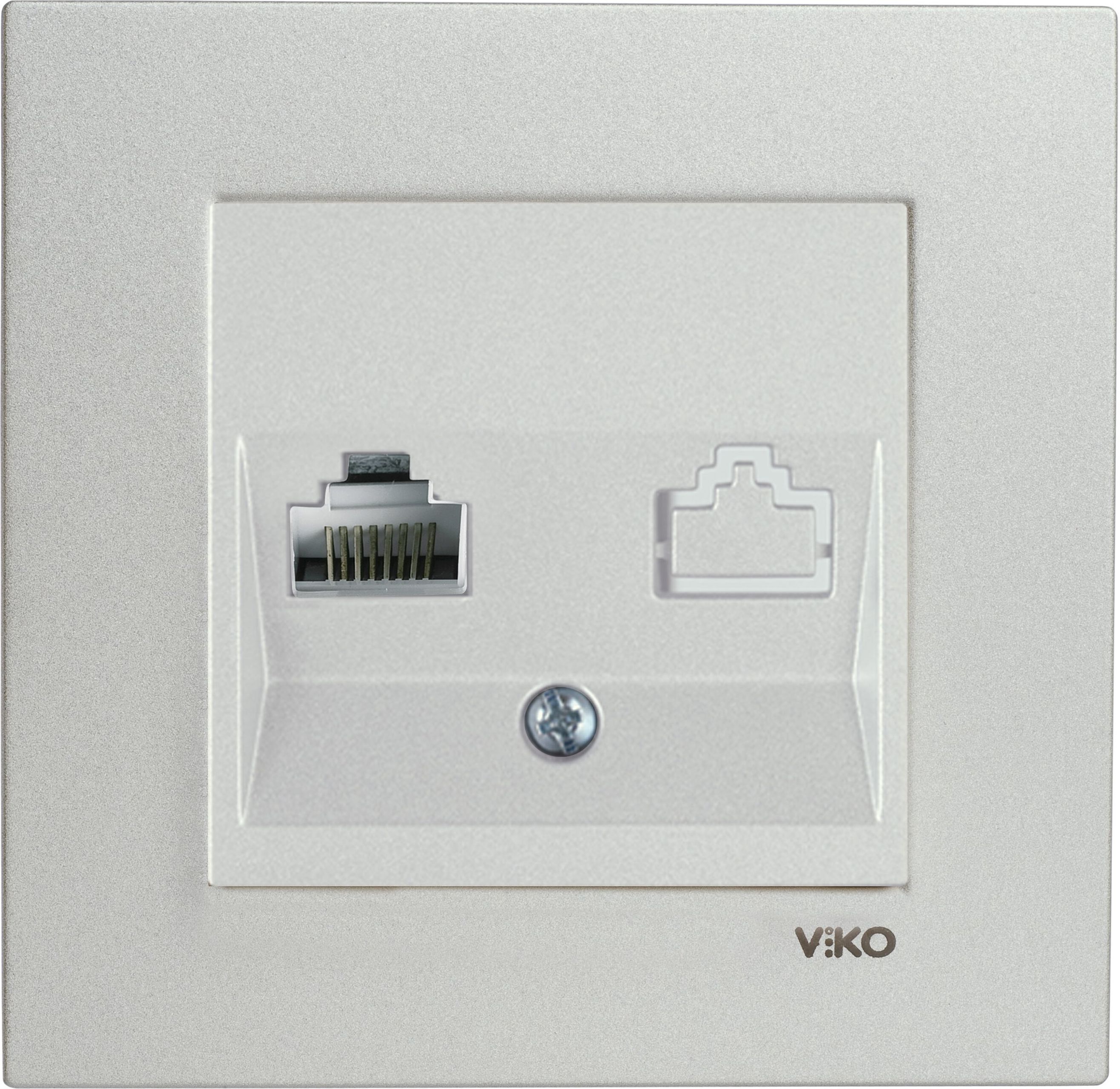 Изображение товара Розетка RJ-45 1 пост Viko Novella белый металлик скрытая монтаж Ethernet