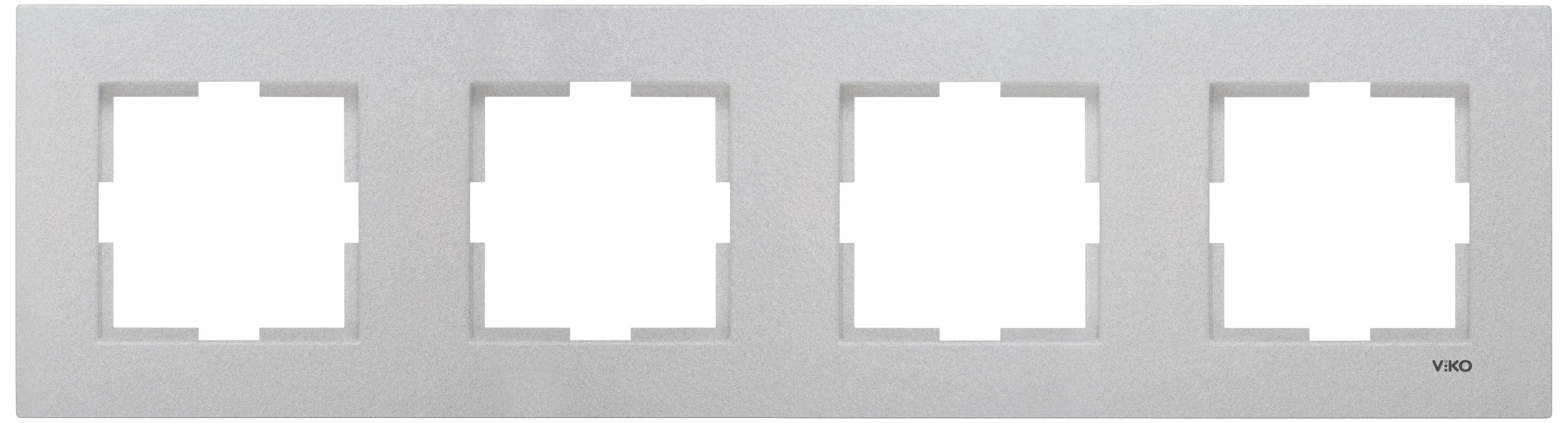 Изображение товара Рамка 4 поста Viko Novella металлик для электропроводки стильное решение