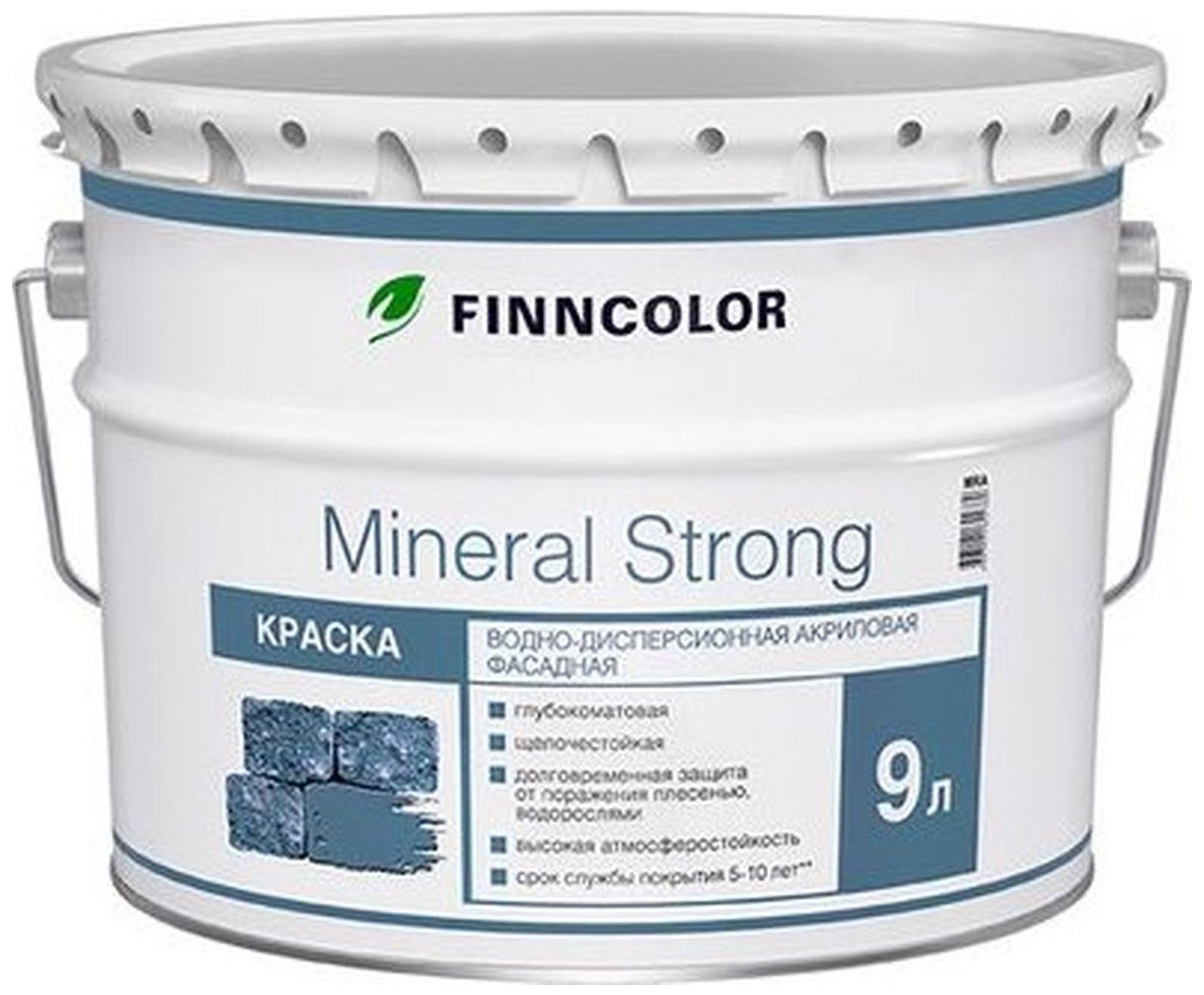 Изображение товара Фасадная акриловая краска FINNCOLOR Mineral Strong глубокоматовая, 9л
