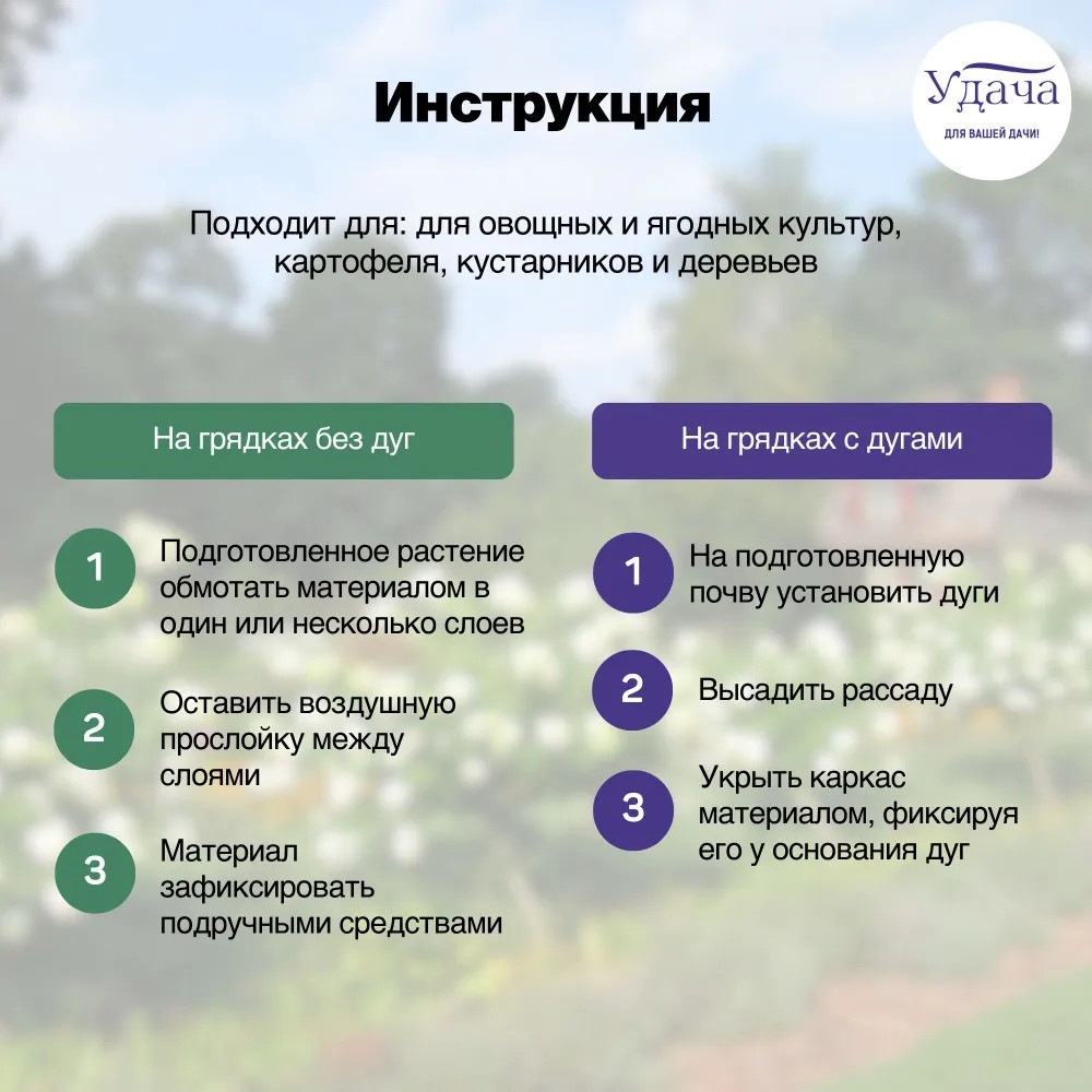 Изображение товара Укрывной материал Удача 60 для теплиц, 3.2x10м, белый, плотность 60 г/м²