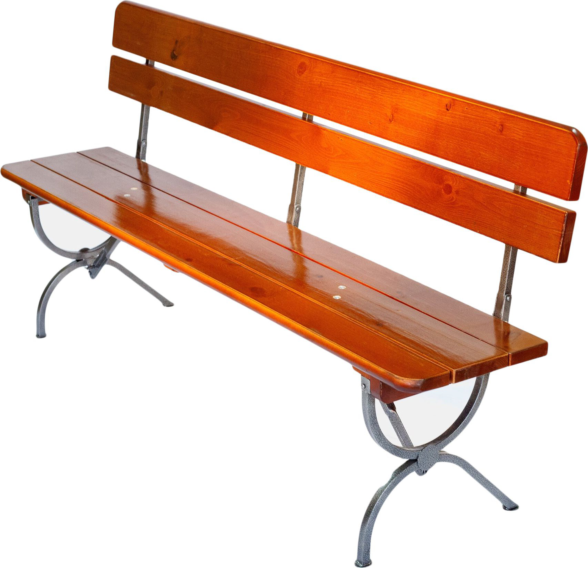 Изображение товара Скамейка садовая стальная 180х60x90см коричневая