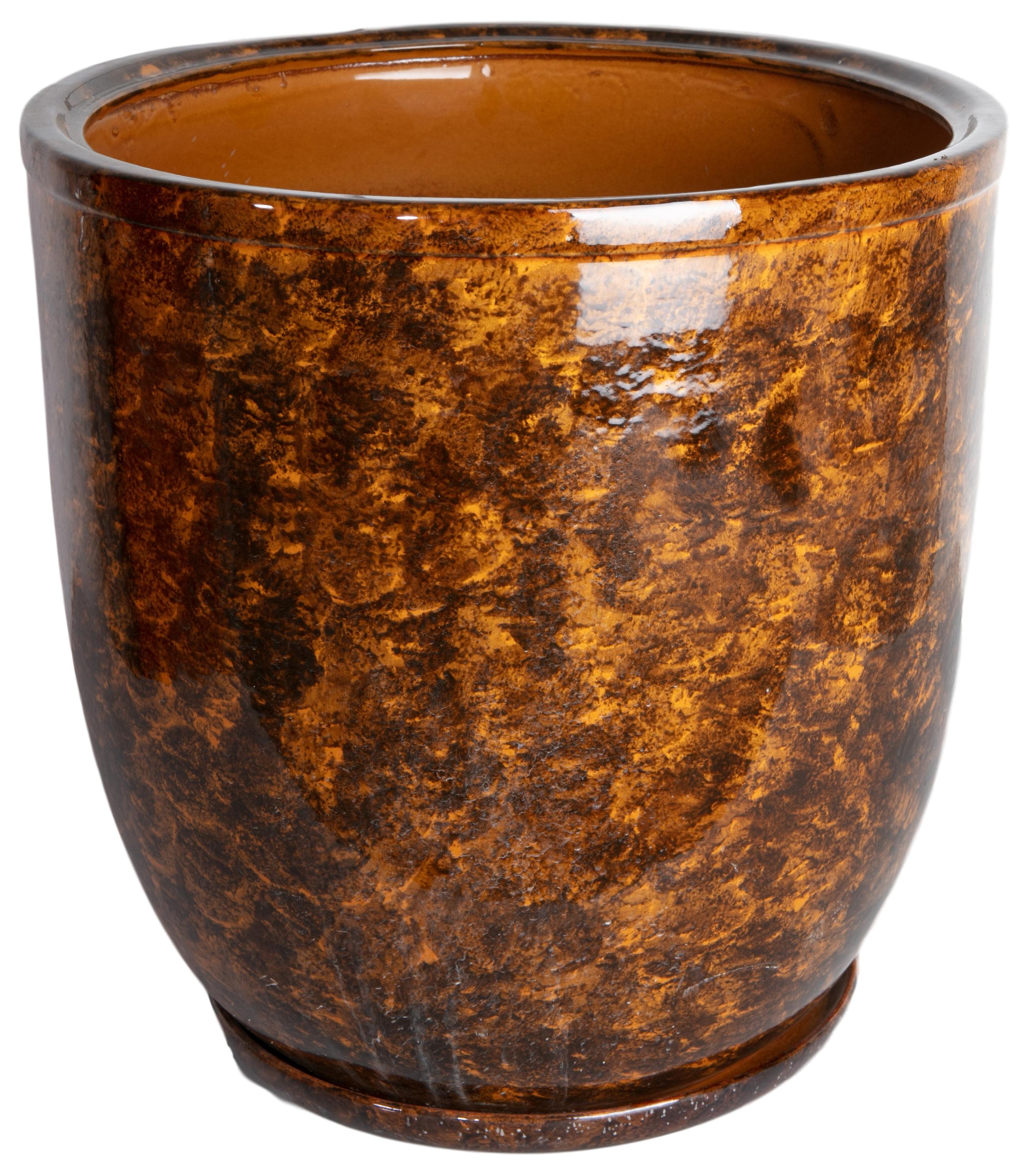 Изображение товара Керамический горшок Кедр №4 d36 см коричневый с глазурью для комнатных растений