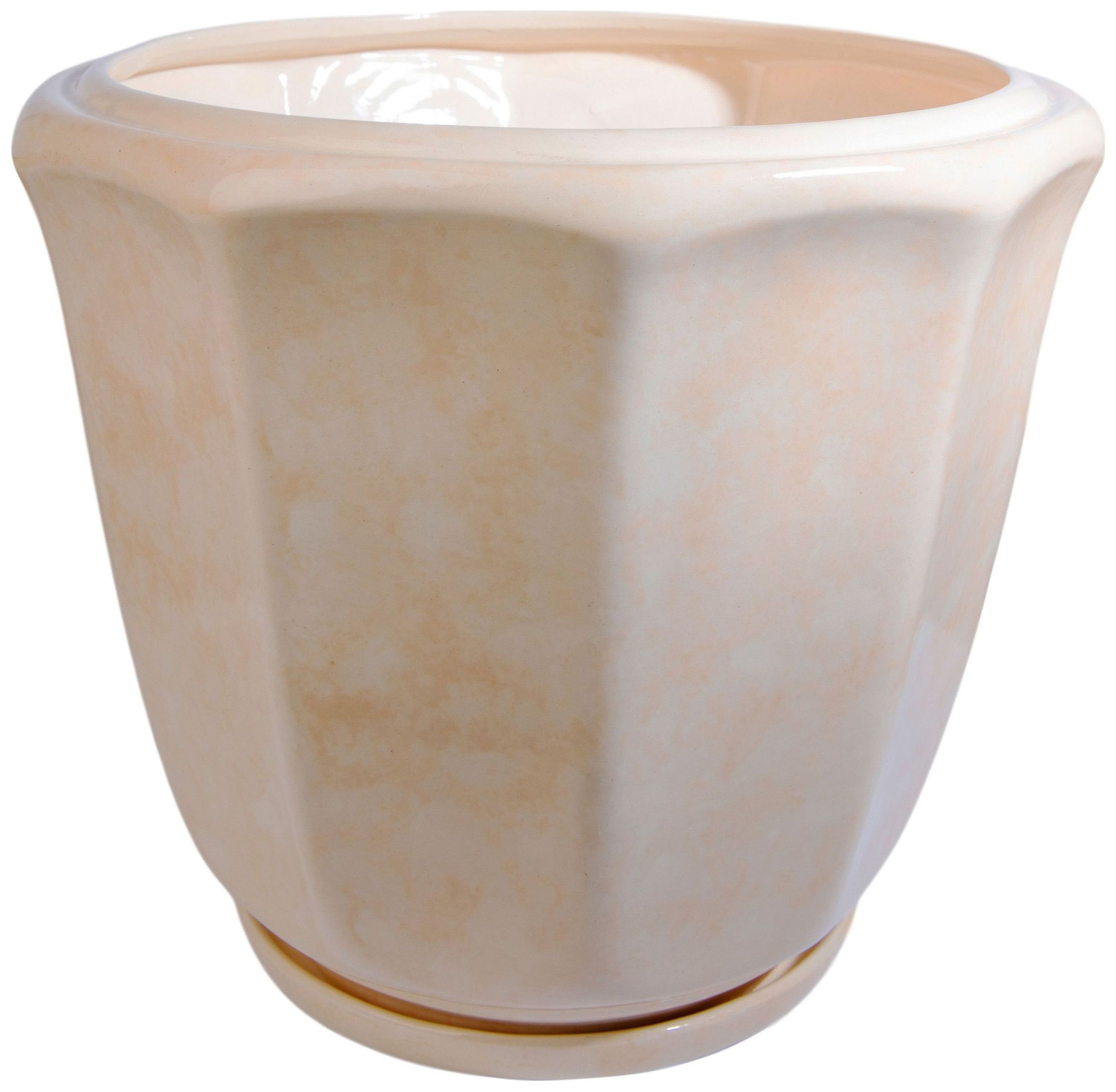 Изображение товара Керамический горшок Каштан d36,5 см бежевый с подставкой