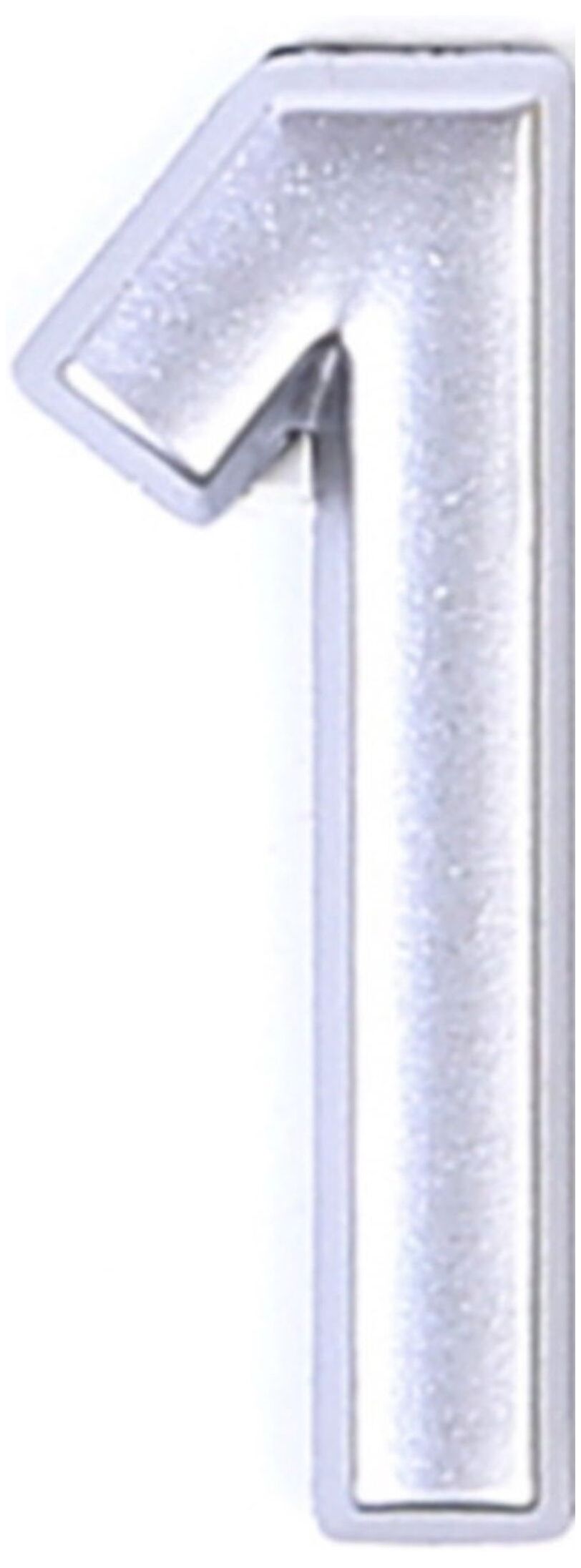 Изображение товара Цифра 1 самоклеящаяся Larvij 40х32 мм пластик серебро