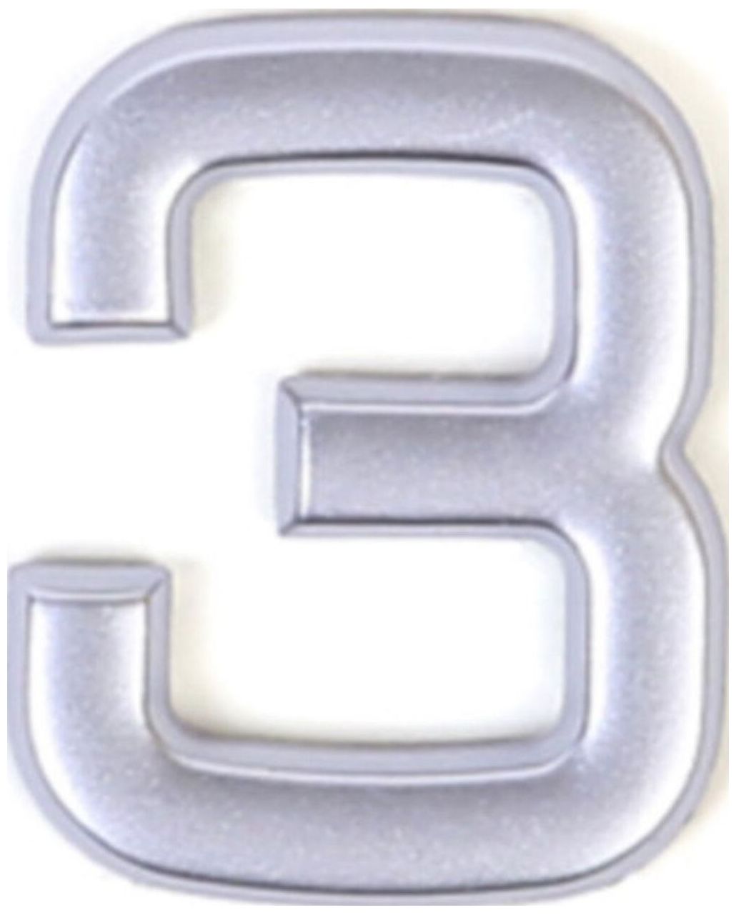 Изображение товара Цифра 3 самоклеящаяся Larvij 40х32 мм пластик серебро для нумерации