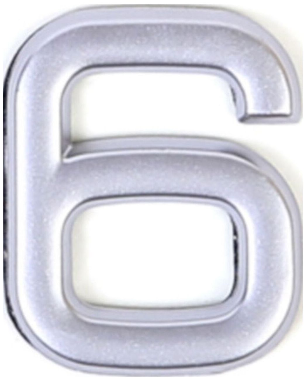 Изображение товара Цифра "6" самоклеящаяся Larvij 40х32 мм пластик серебро