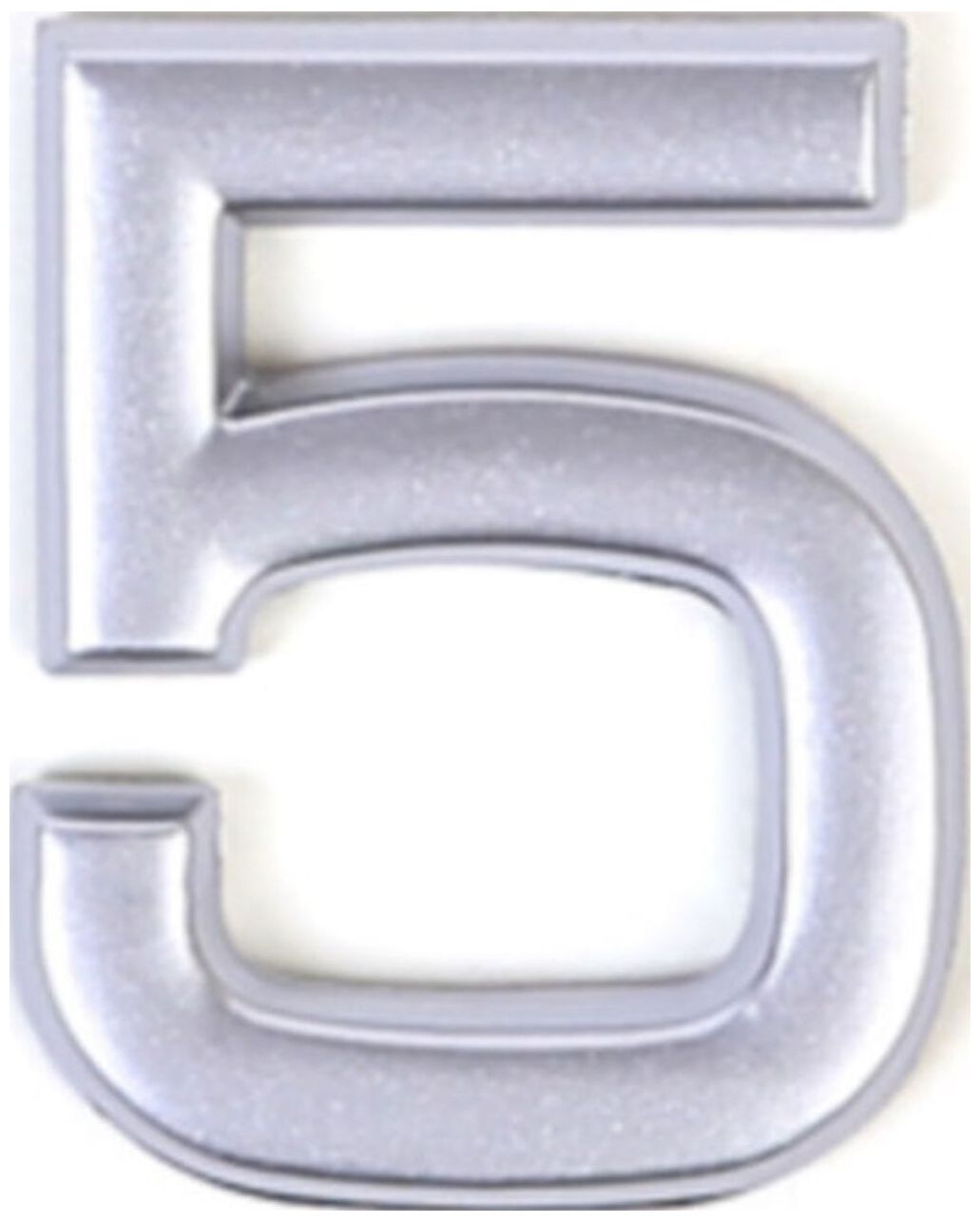 Изображение товара Цифра 5 самоклеящаяся Larvij 40х32 мм пластик серебро для офисных интерьеров