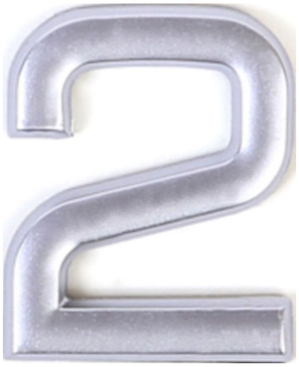 Изображение товара Самоклеящаяся цифра 2 Larvij 40х32 мм пластиковая серебро для офиса и интерьера