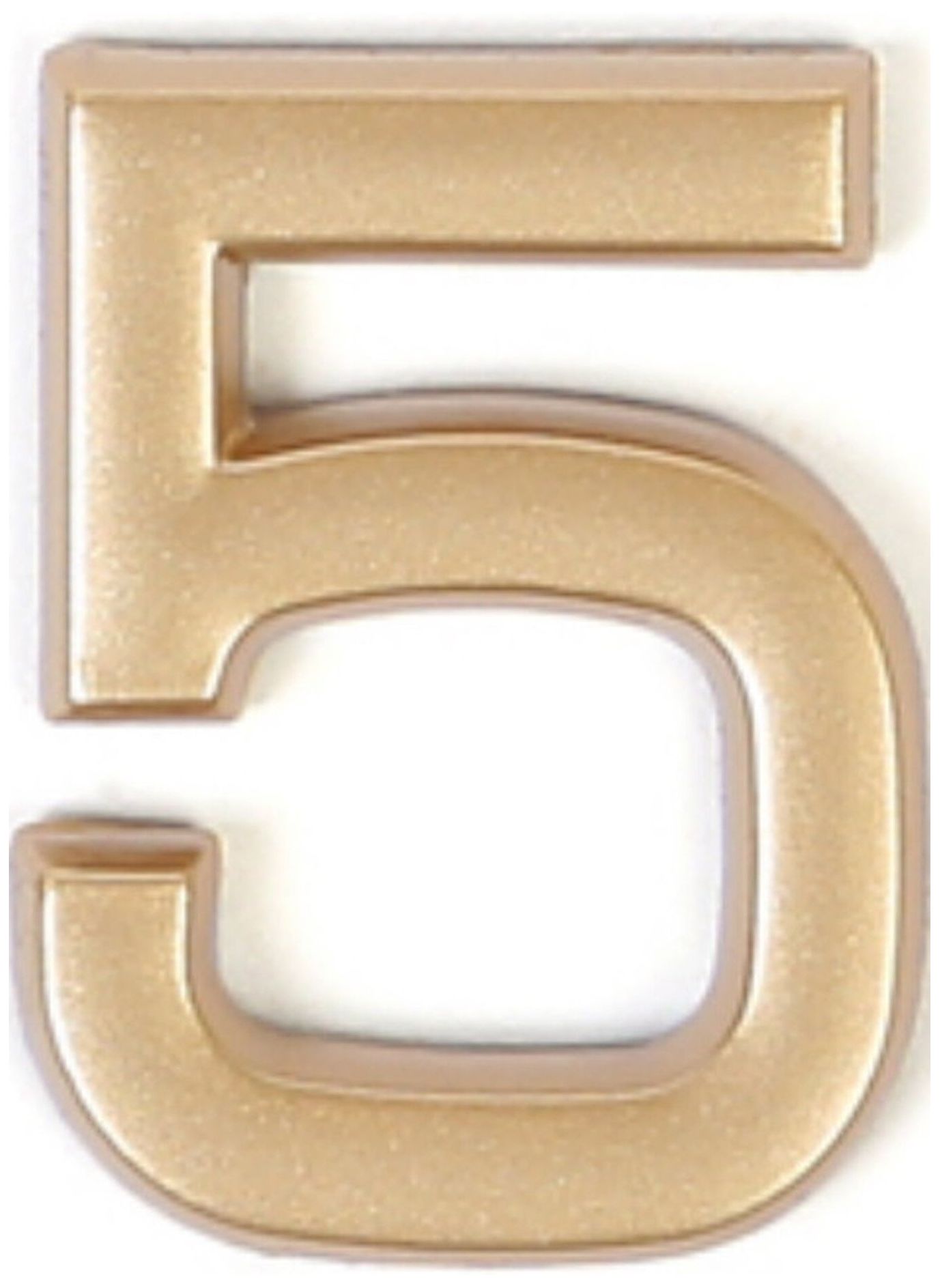 Изображение товара Цифра "5" самоклеящаяся Larvij 40х32 мм пластик золото