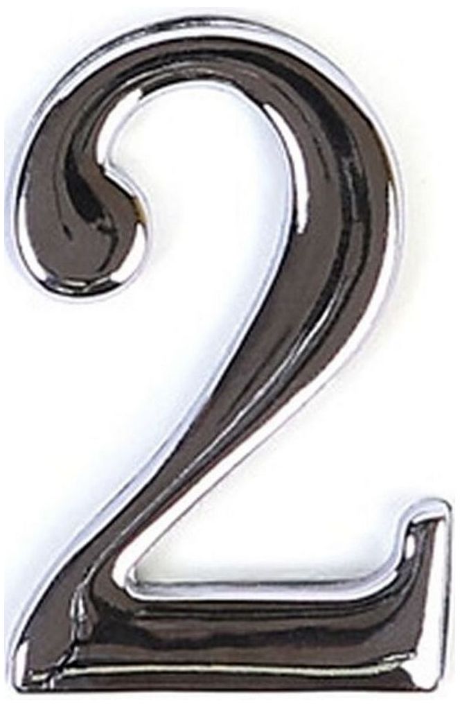 Изображение товара Цифра 2 самоклеящаяся Larvij 45х30 мм цинк хром для интерьера