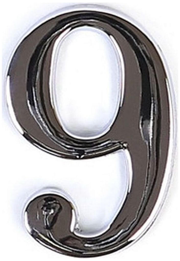 Изображение товара Самоклеящаяся цифра 9 Larvij 45х30 мм цинк для интерьера