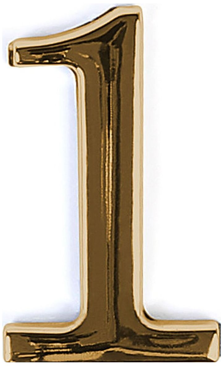 Изображение товара Цифра 1 самоклеящаяся Larvij 45х30 мм цинк золото для интерьера