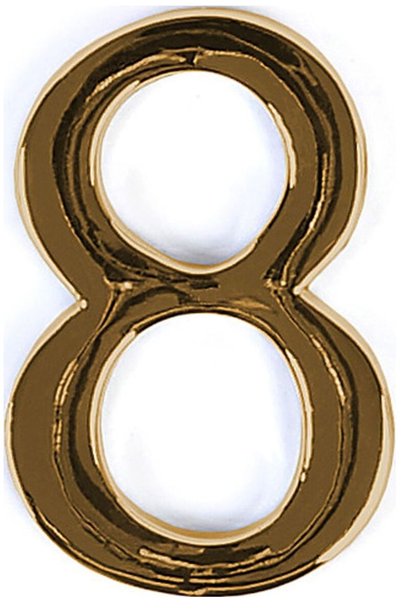 Изображение товара Декоративная цифра 8 самоклеящаяся Larvij 45х30 мм цинк золото для интерьера