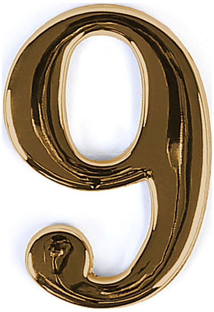 Изображение товара Цифра "9" самоклеящаяся Larvij 30х45 мм цинк