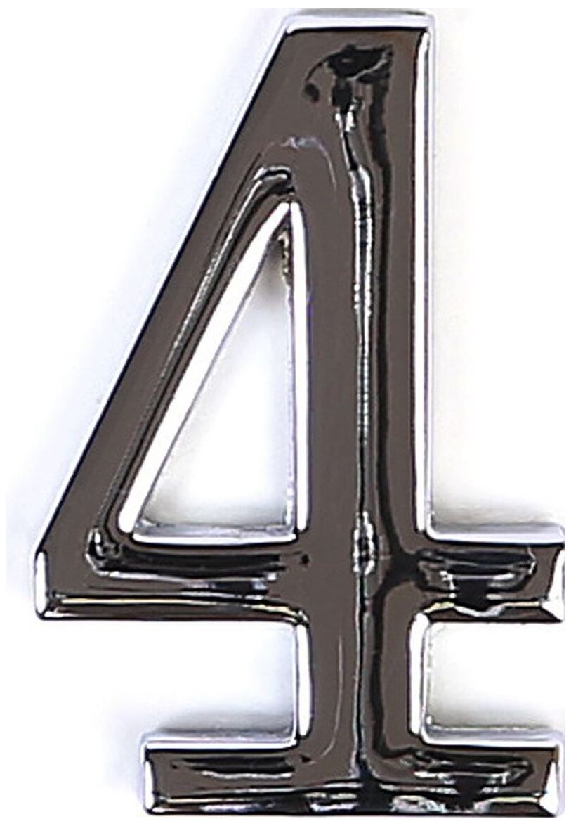 Изображение товара Цифра 4 самоклеящаяся Larvij 45х30 мм цинк для входных дверей